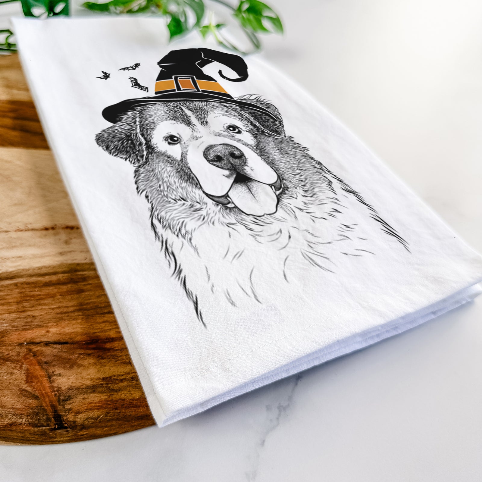 Dilly the Saint Bernard Tea Towel