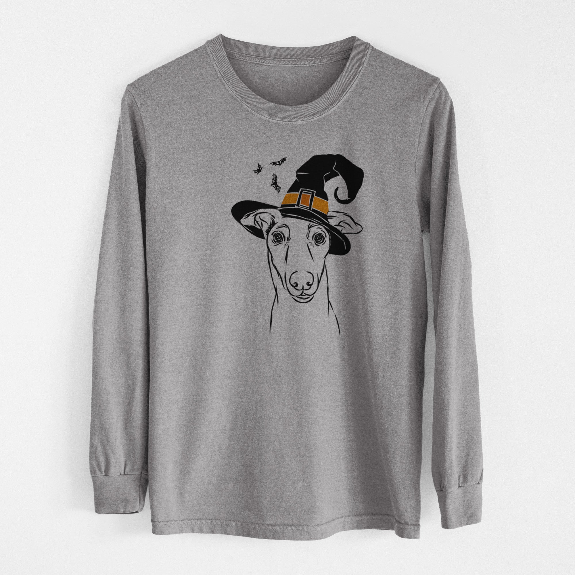 Witch Diva the Greyhound - Men's Heavyweight 100% Cotton Long Sleeve