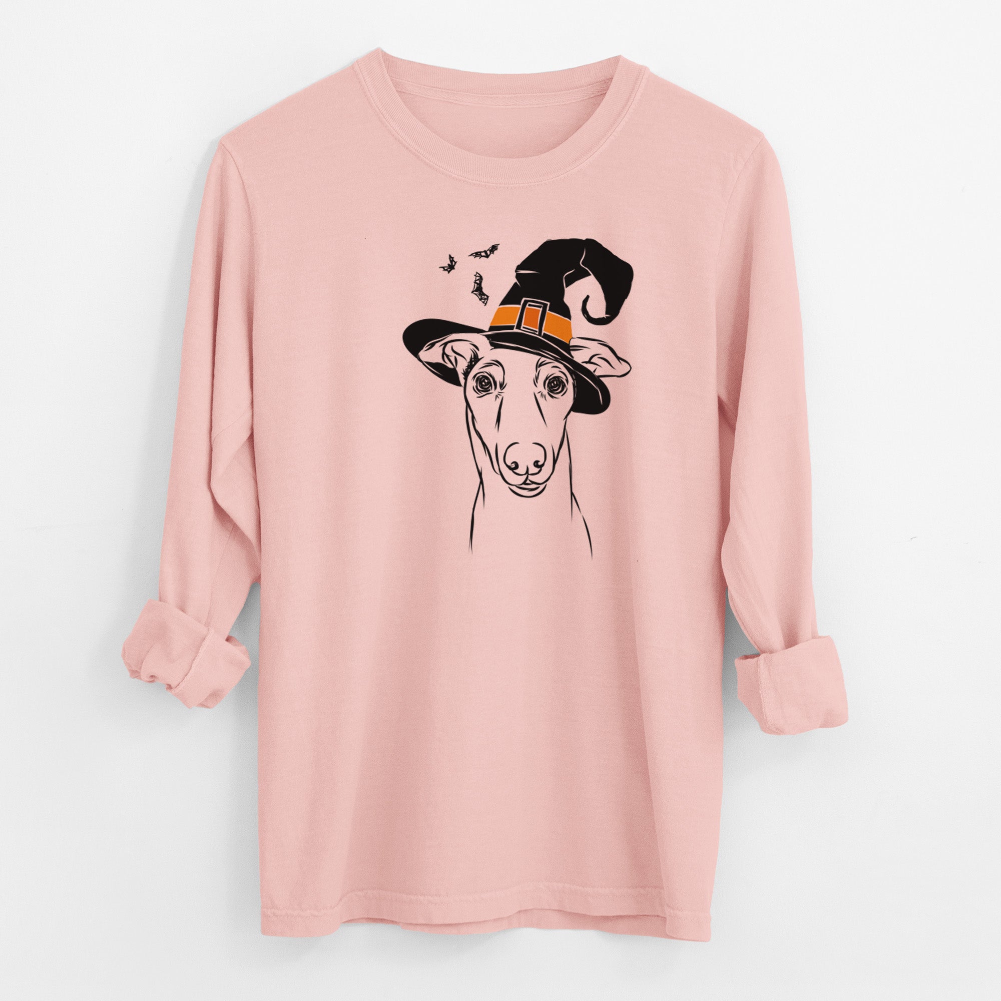 Witch Diva the Greyhound - Men's Heavyweight 100% Cotton Long Sleeve