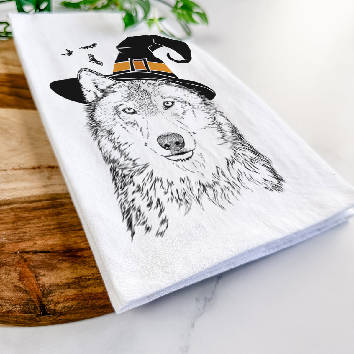 Django the Grey Wolf Tea Towel