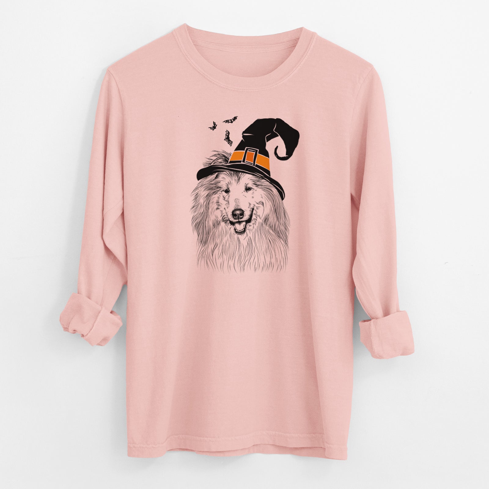 Witch Donnan the Rough Collie - Men's Heavyweight 100% Cotton Long Sleeve