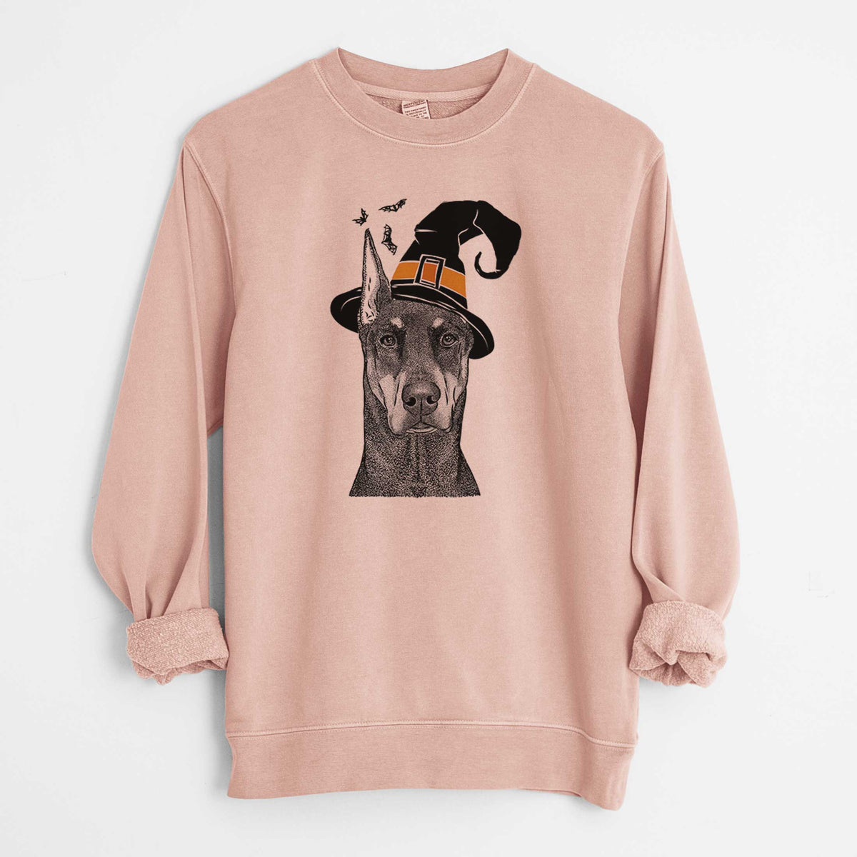 Witch Drake the Doberman Pinscher - Unisex Pigment Dyed Crew Sweatshirt