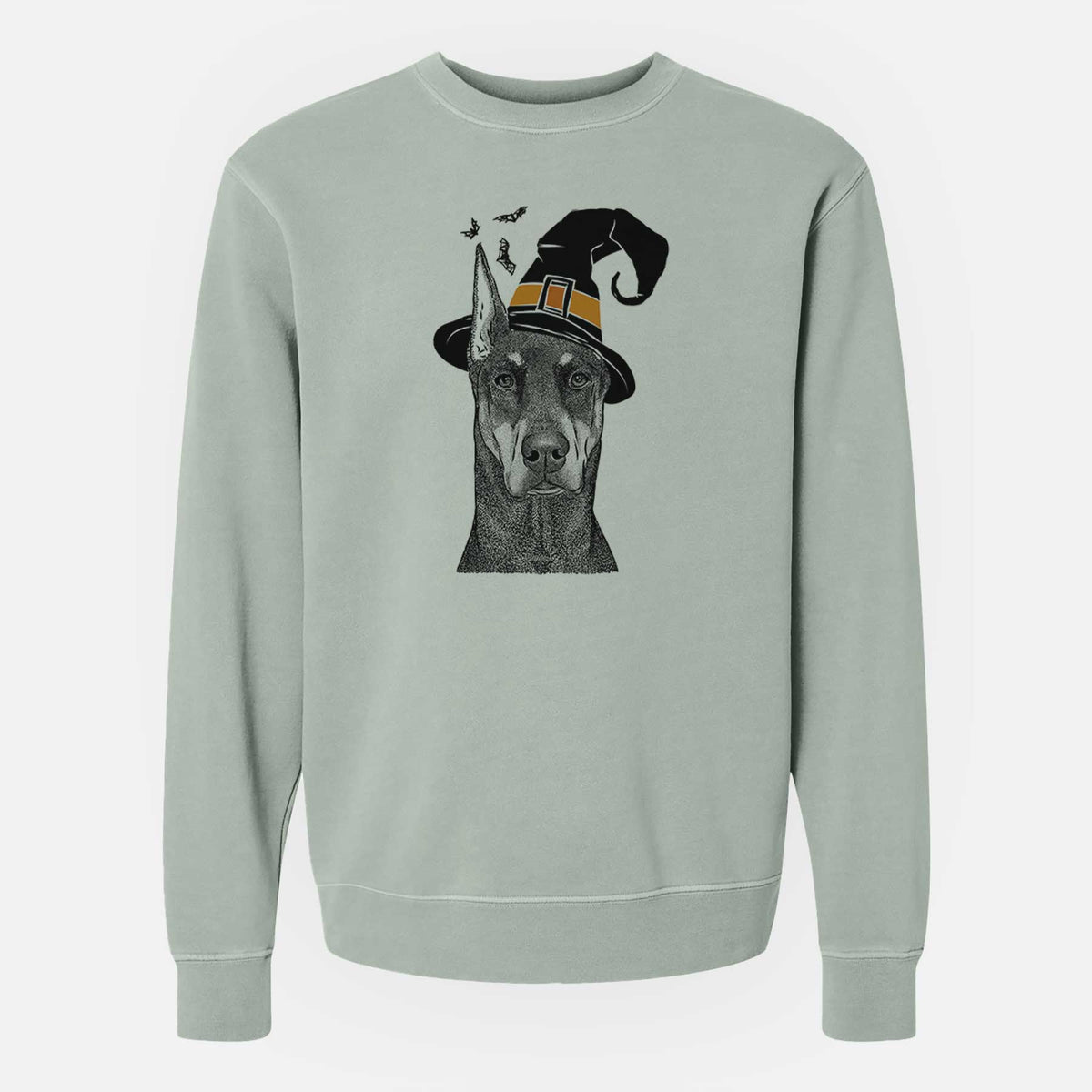Witch Drake the Doberman Pinscher - Unisex Pigment Dyed Crew Sweatshirt