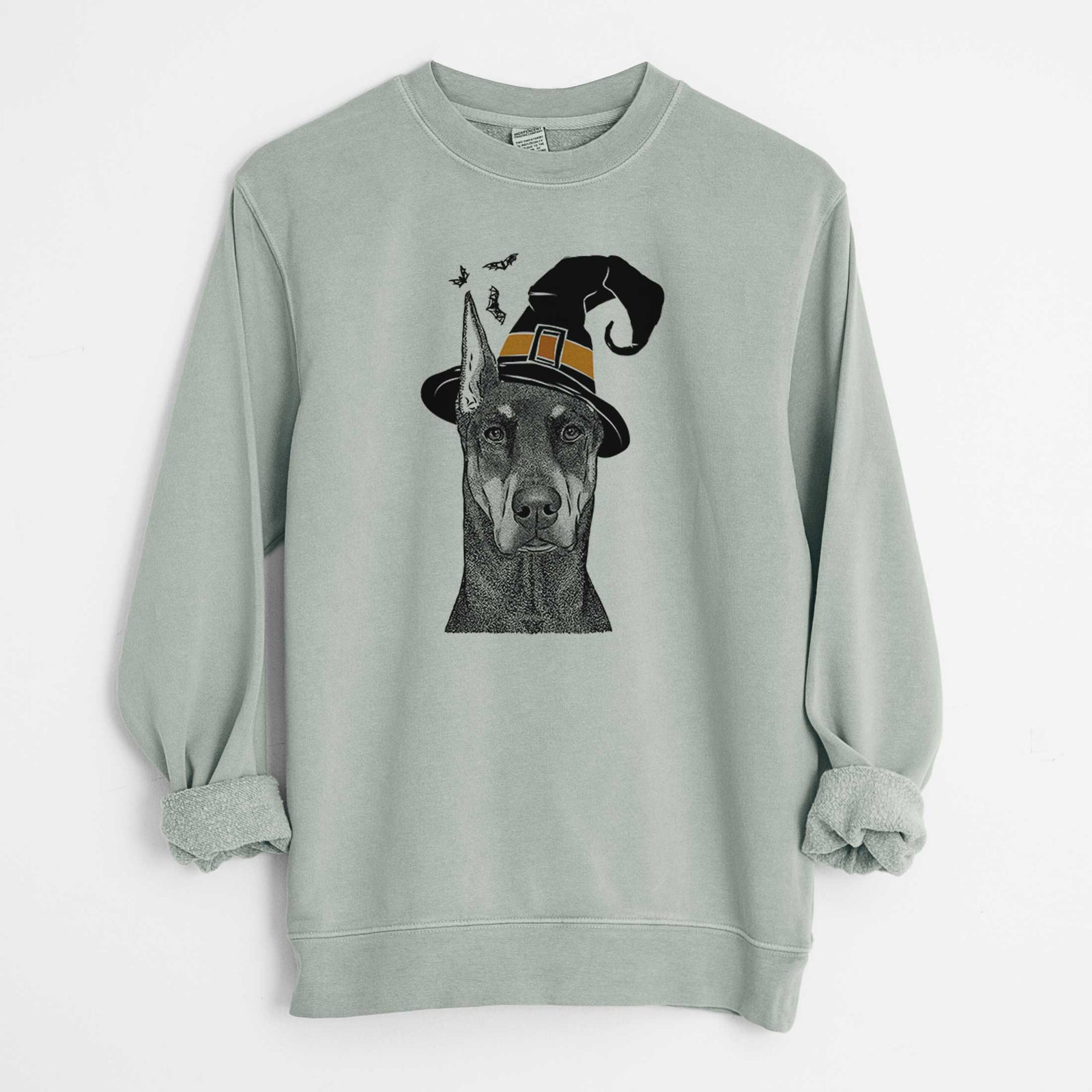 Witch Drake the Doberman Pinscher - Unisex Pigment Dyed Crew Sweatshirt