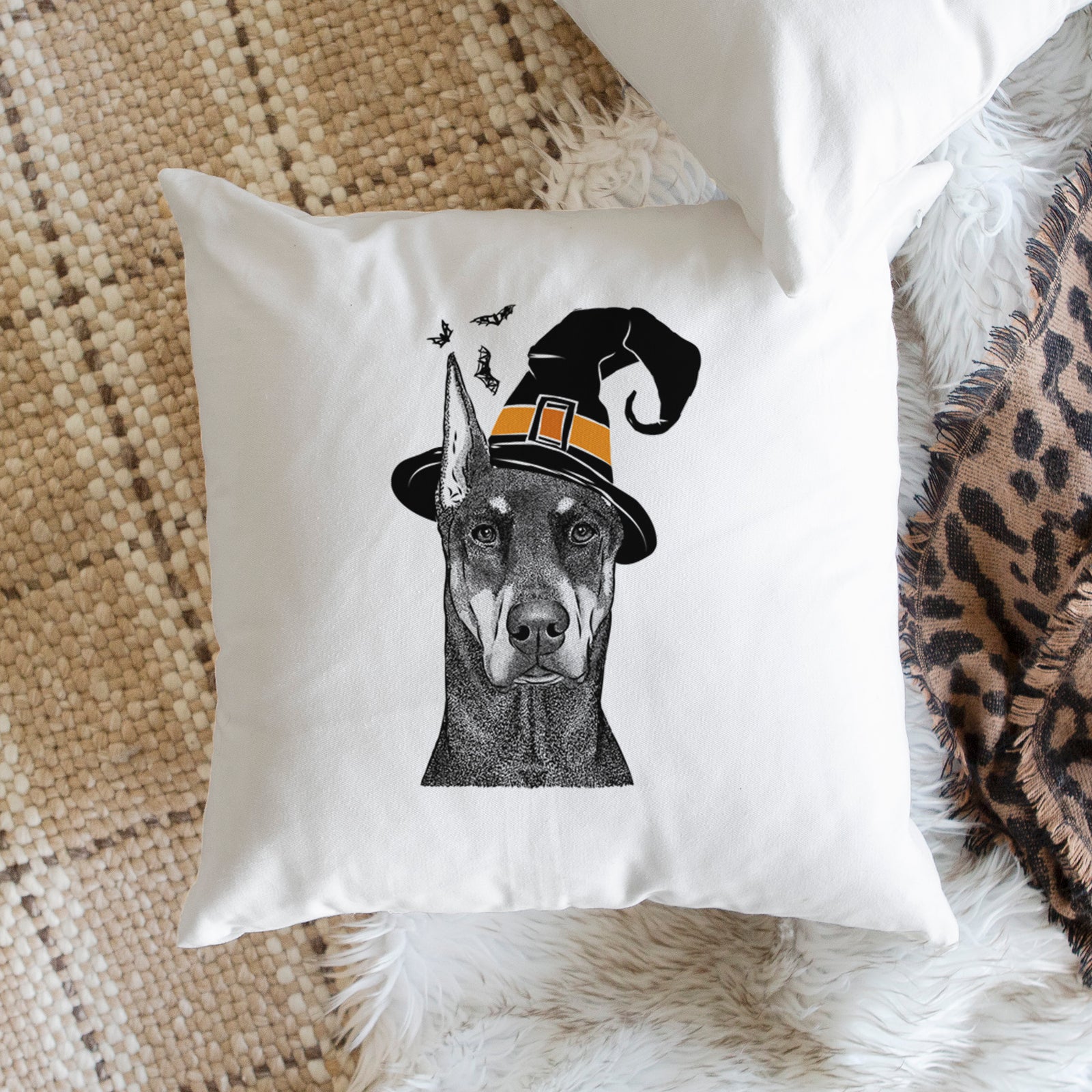 Drake the Doberman Pinscher - Throw Pillow Cover