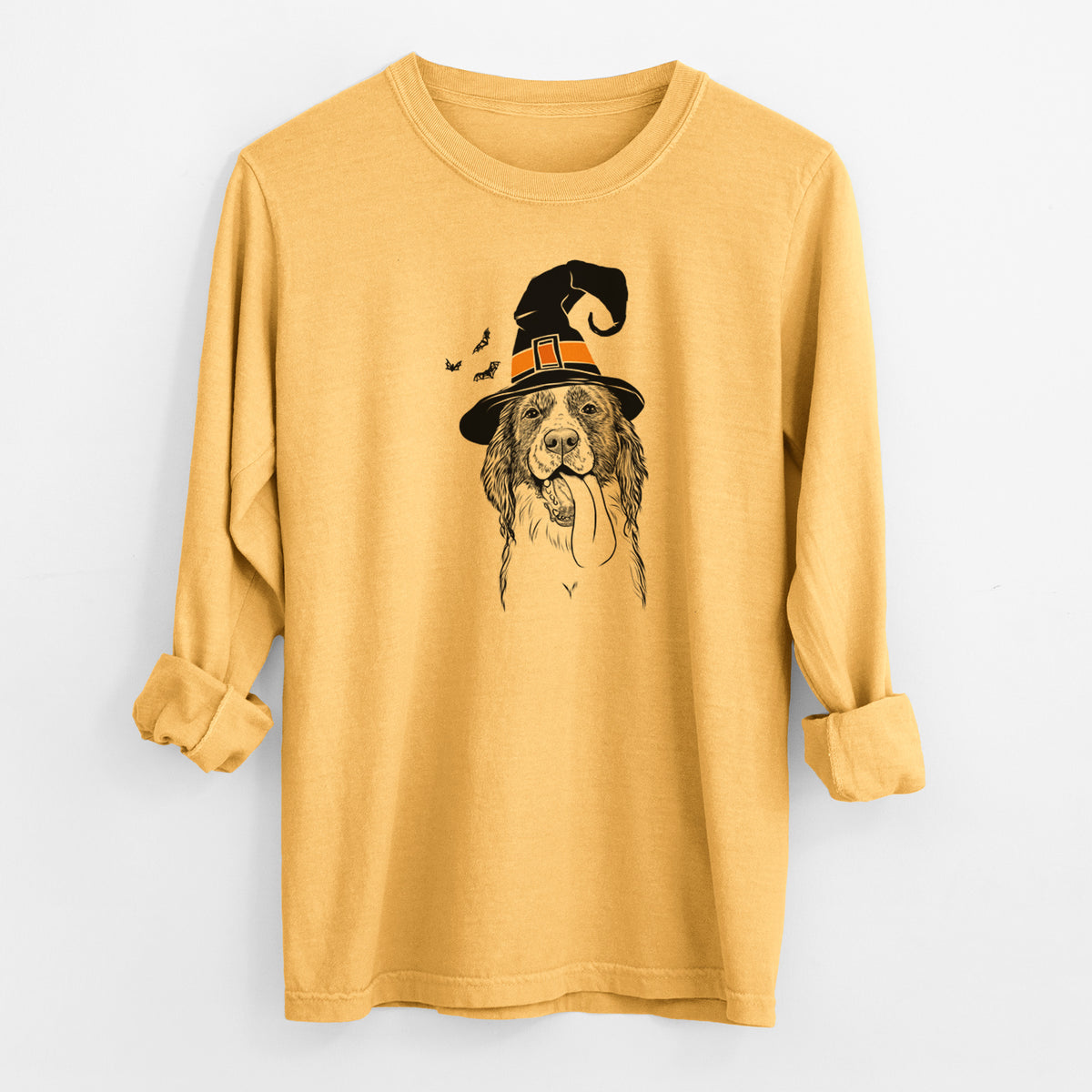 Witch Duke the English Springer Spaniel - Men's Heavyweight 100% Cotton Long Sleeve