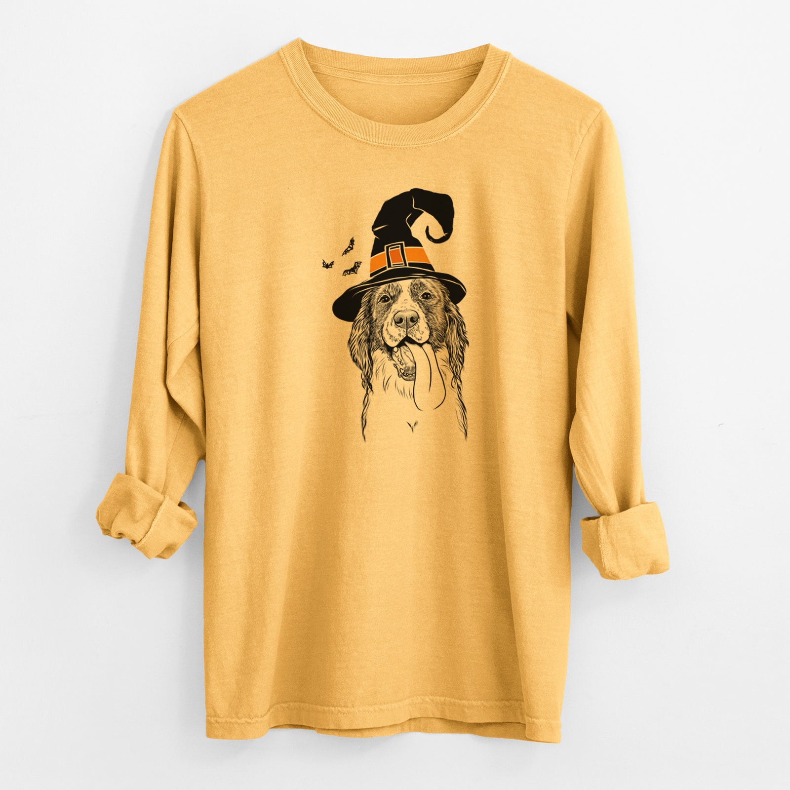 Witch Duke the English Springer Spaniel - Men's Heavyweight 100% Cotton Long Sleeve