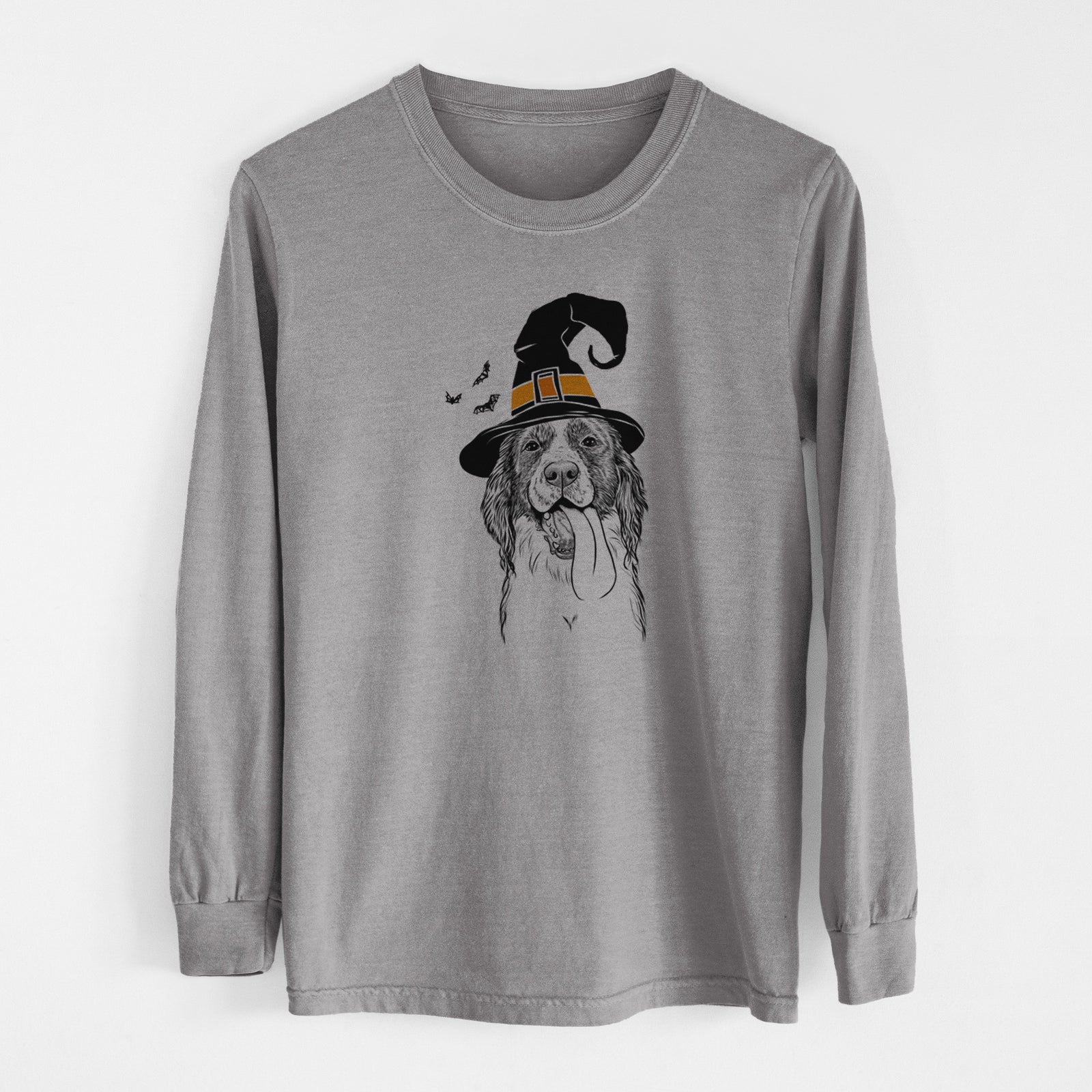 Witch Duke the English Springer Spaniel - Men's Heavyweight 100% Cotton Long Sleeve
