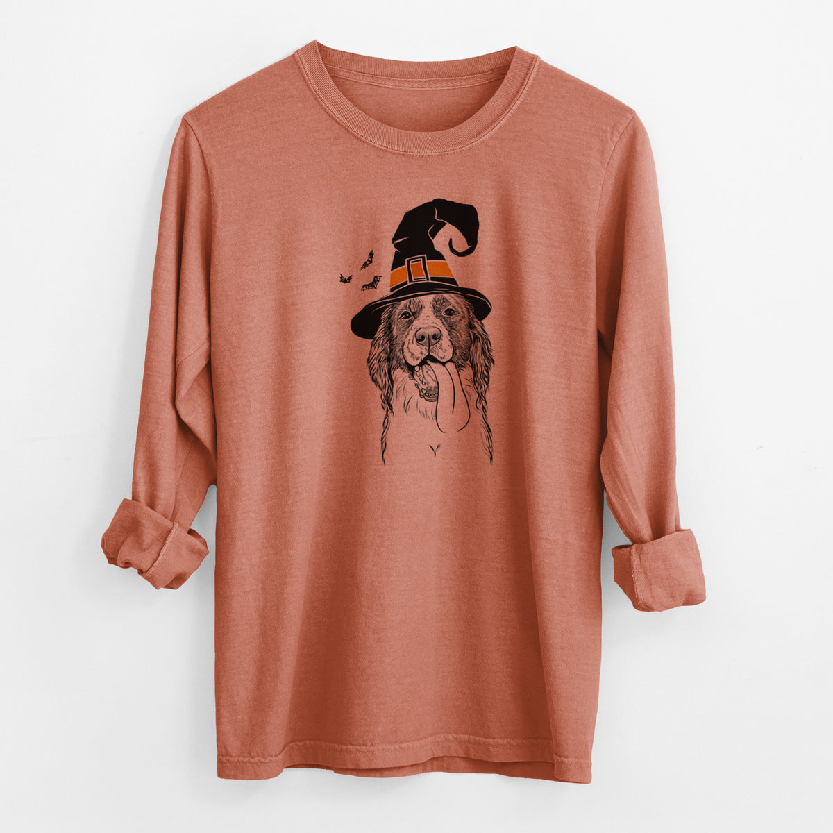 Witch Duke the English Springer Spaniel - Men's Heavyweight 100% Cotton Long Sleeve