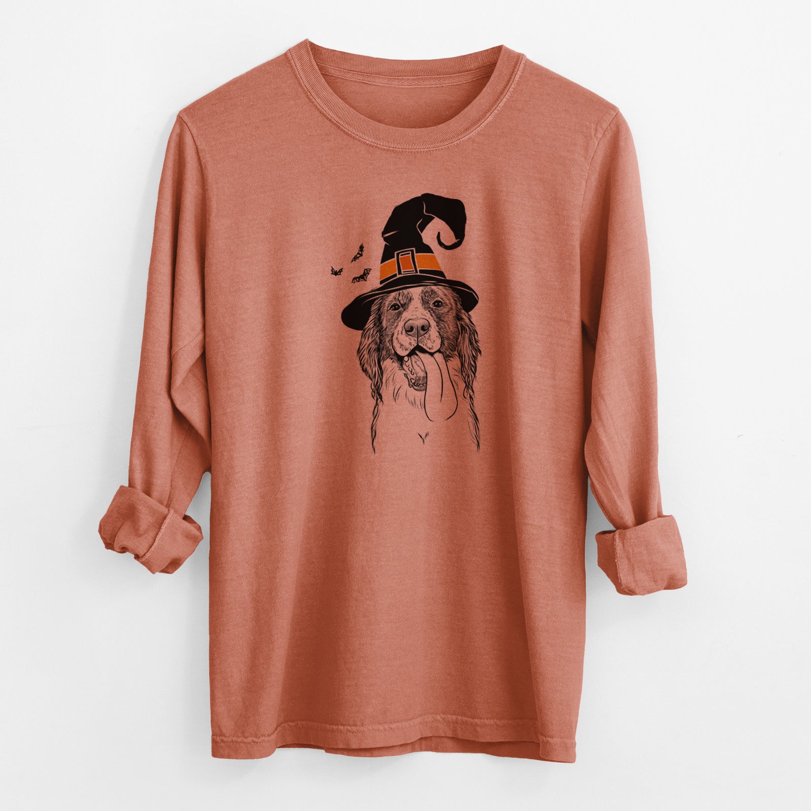 Witch Duke the English Springer Spaniel - Men's Heavyweight 100% Cotton Long Sleeve