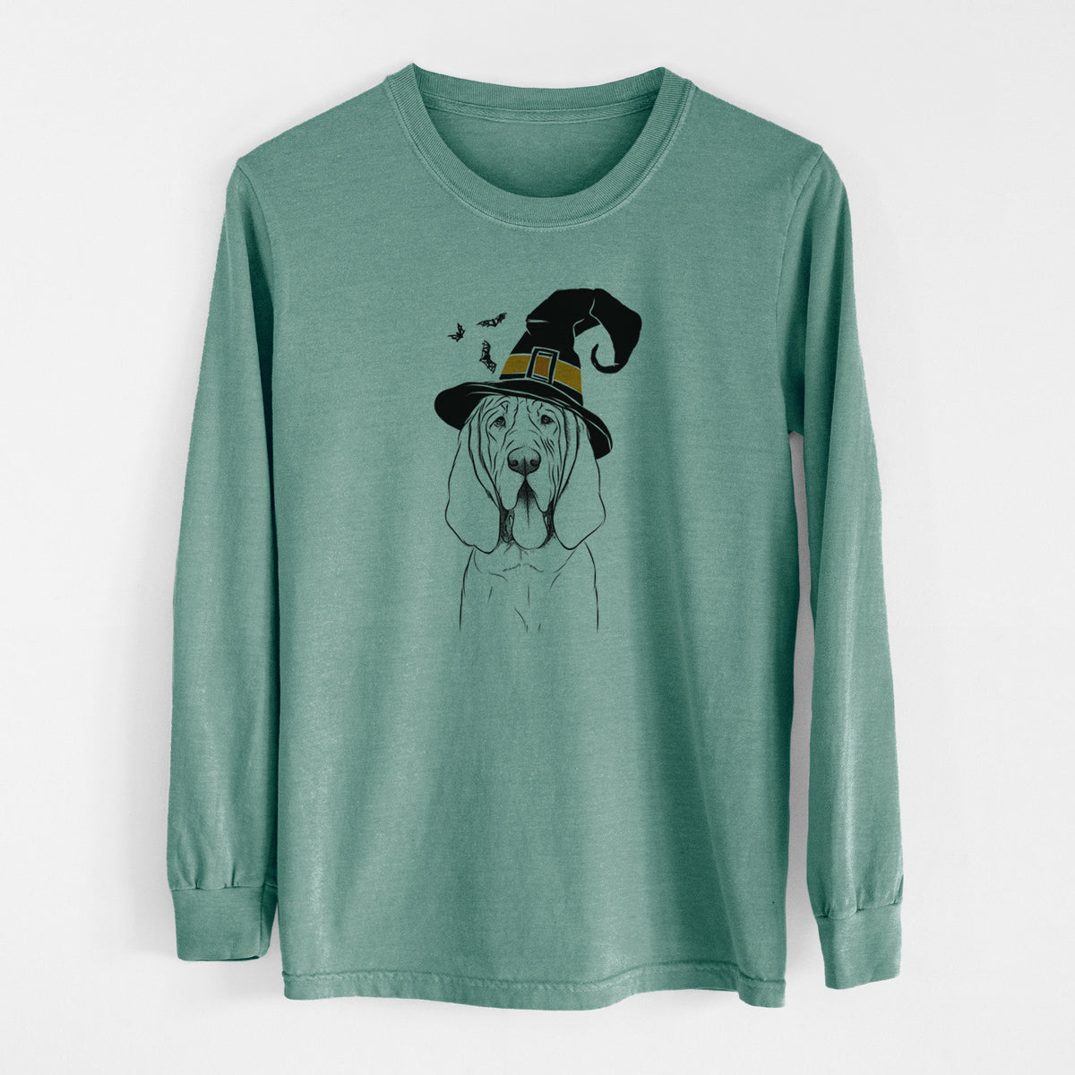 Witch Earl the Bloodhound - Men's Heavyweight 100% Cotton Long Sleeve