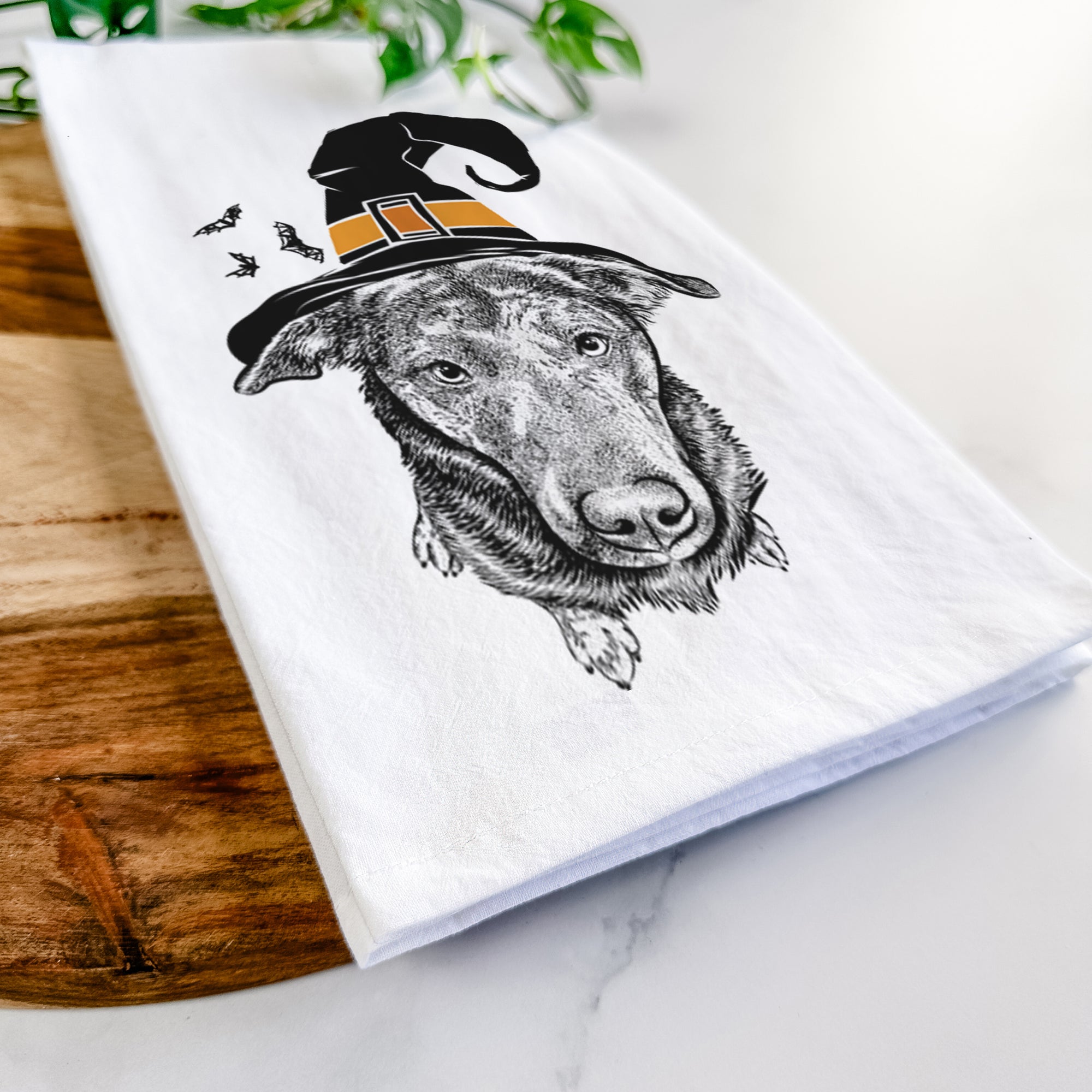 Echo the Pitbull Beagle Mix Tea Towel