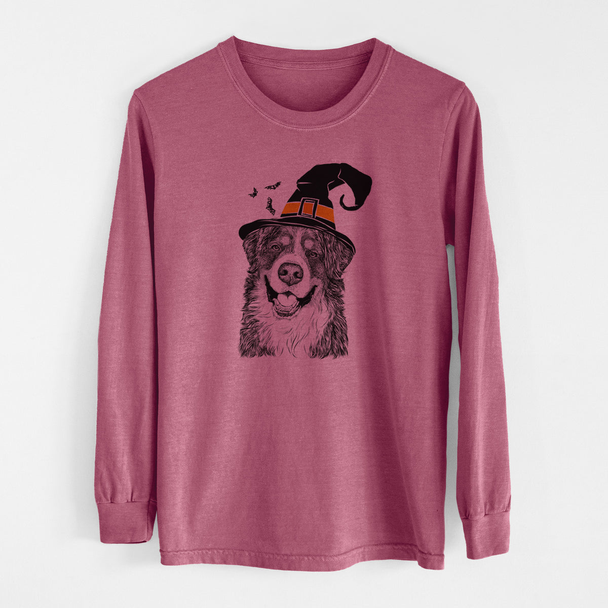 Witch Eiger the Bernese Mountain Dog - Men's Heavyweight 100% Cotton Long Sleeve