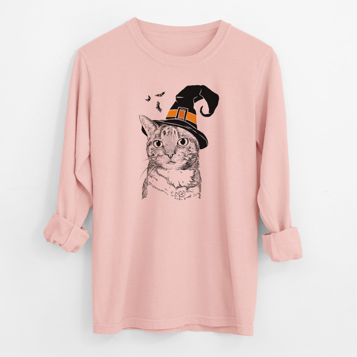 Witch Eleanor the Domestic Shorthair Cat - Men's Heavyweight 100% Cotton Long Sleeve