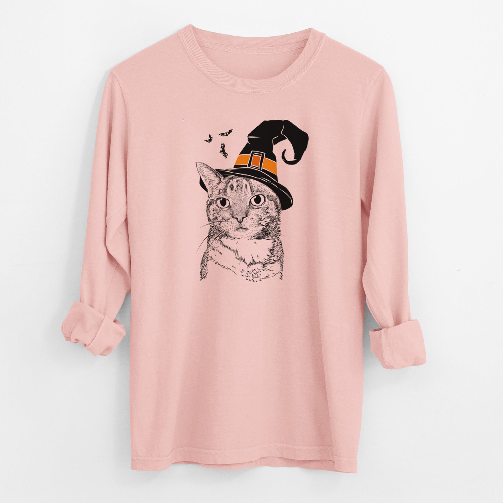 Witch Eleanor the Domestic Shorthair Cat - Men's Heavyweight 100% Cotton Long Sleeve