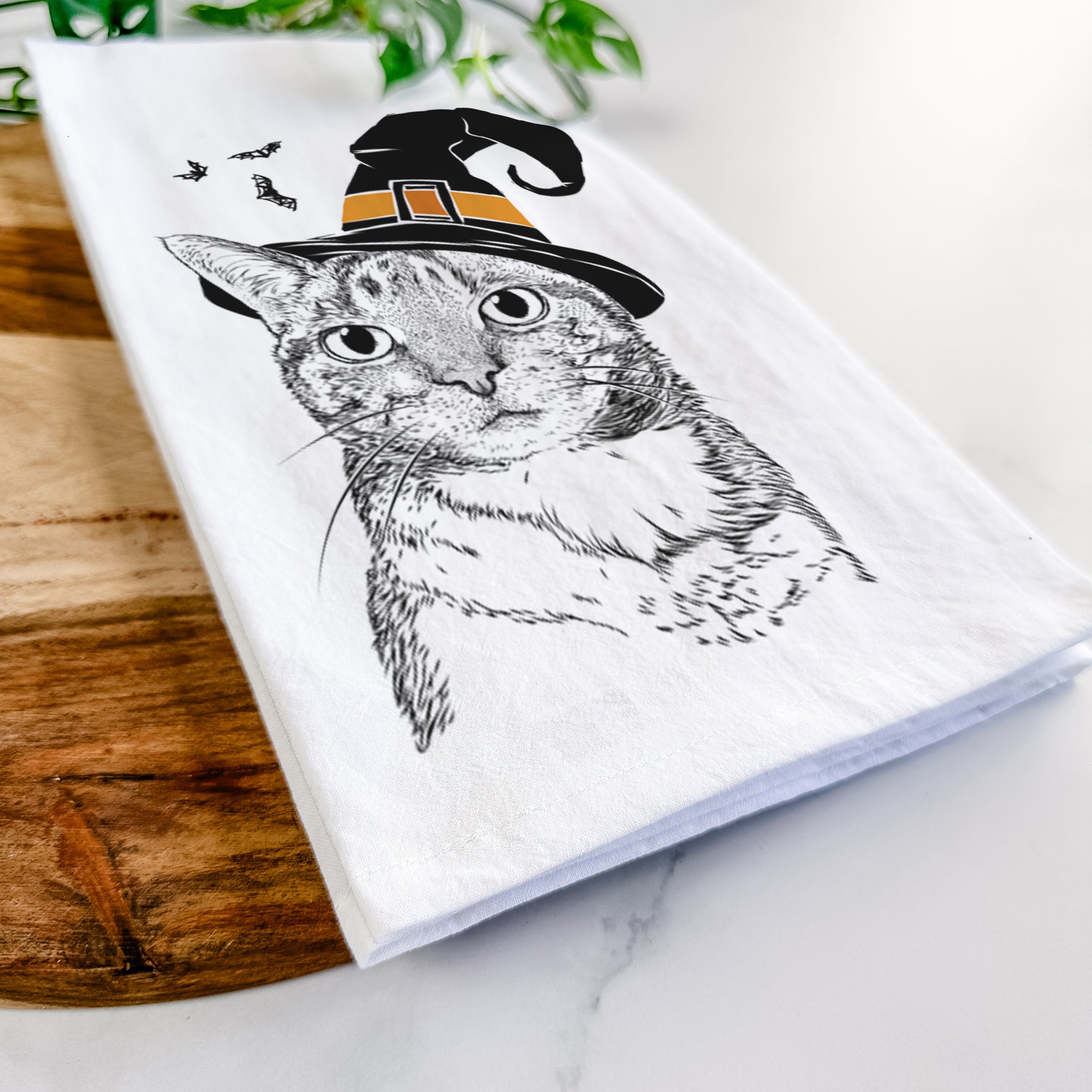 Eleanor the Domestic Shorthair Cat Tea Towel