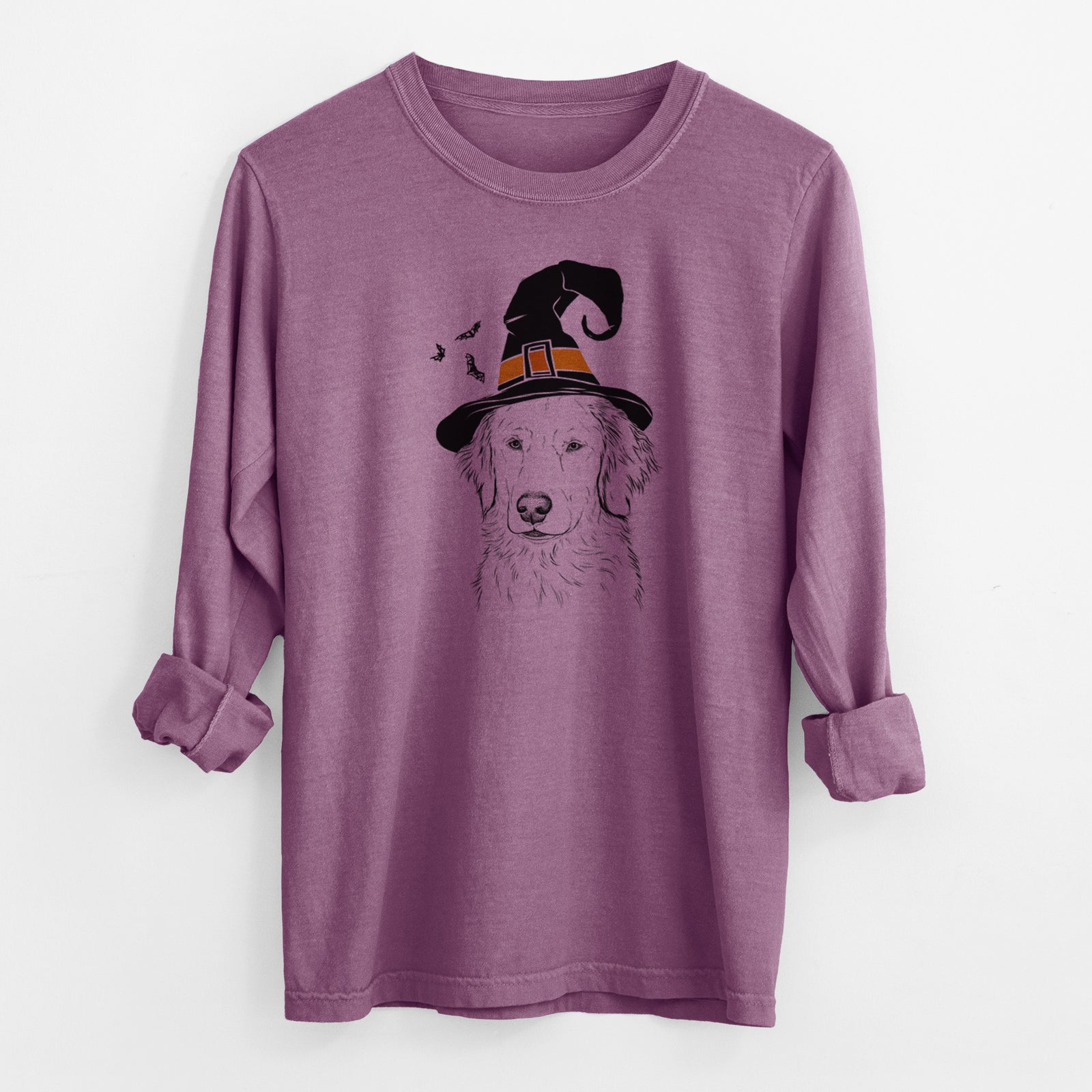 Witch Eli the Golden Retriever - Men's Heavyweight 100% Cotton Long Sleeve