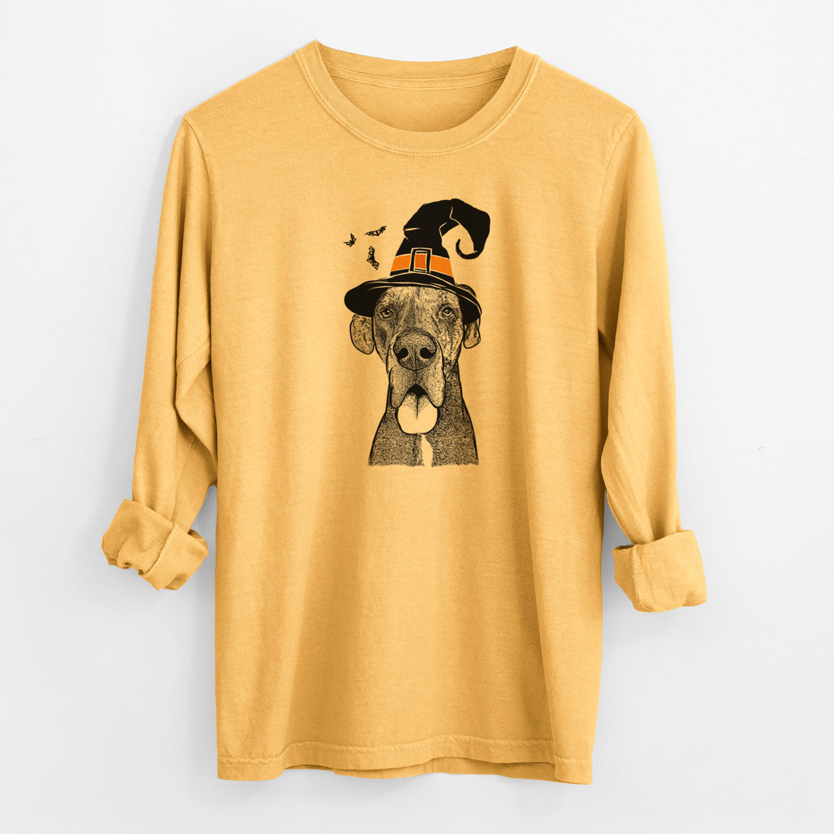 Witch Eli the Great Dane - Men's Heavyweight 100% Cotton Long Sleeve