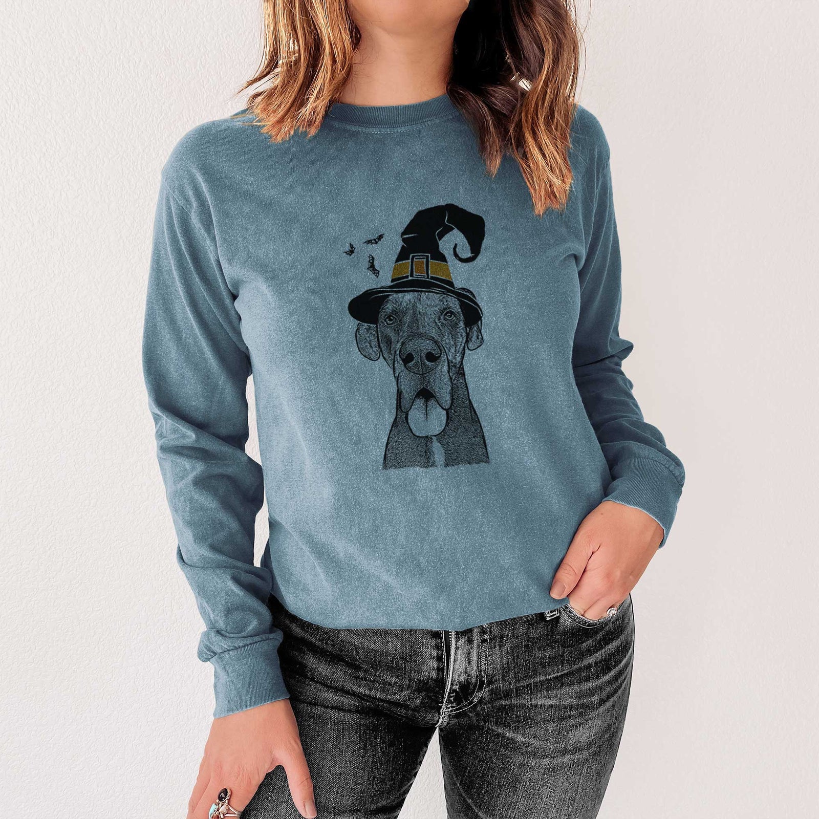 Witch Eli the Great Dane - Men's Heavyweight 100% Cotton Long Sleeve