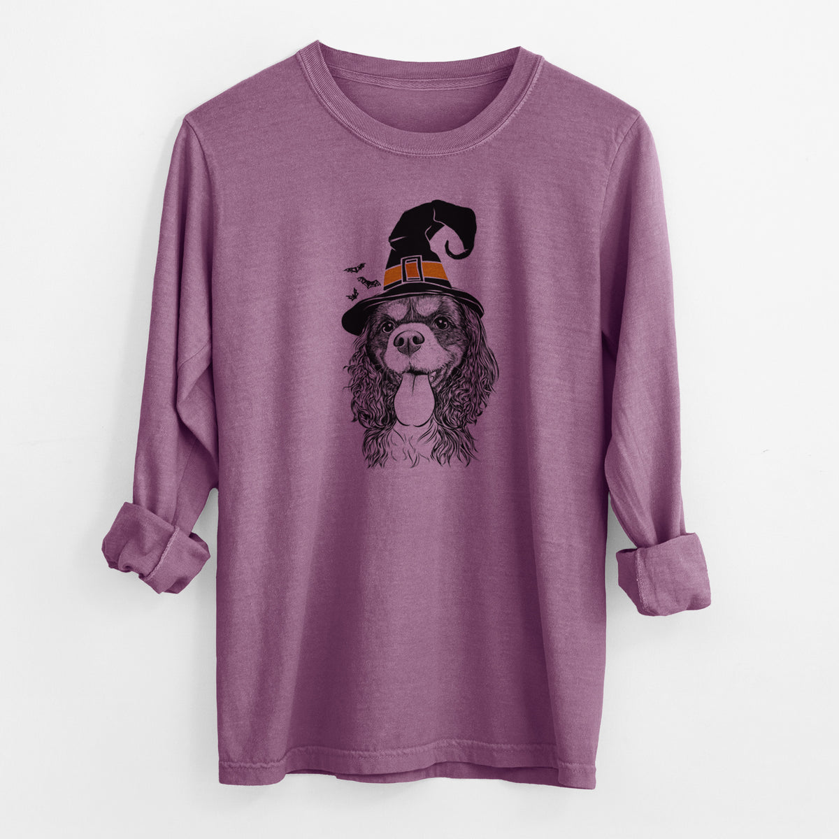 Witch Elizabeth the Cavalier King Charles Spaniel - Men's Heavyweight 100% Cotton Long Sleeve