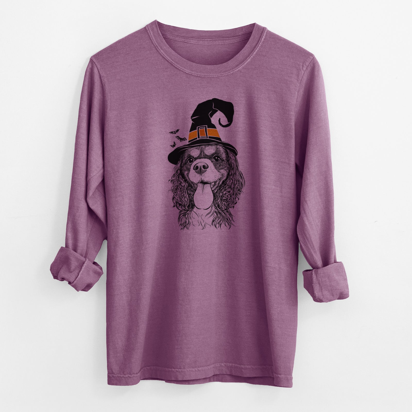 Witch Elizabeth the Cavalier King Charles Spaniel - Men's Heavyweight 100% Cotton Long Sleeve