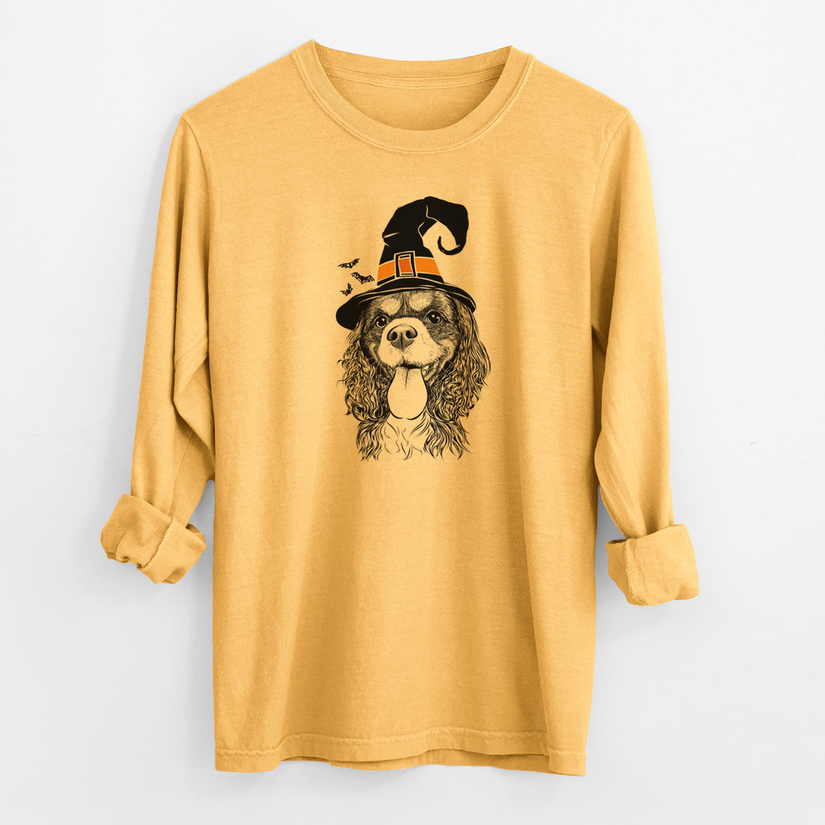 Witch Elizabeth the Cavalier King Charles Spaniel - Men's Heavyweight 100% Cotton Long Sleeve