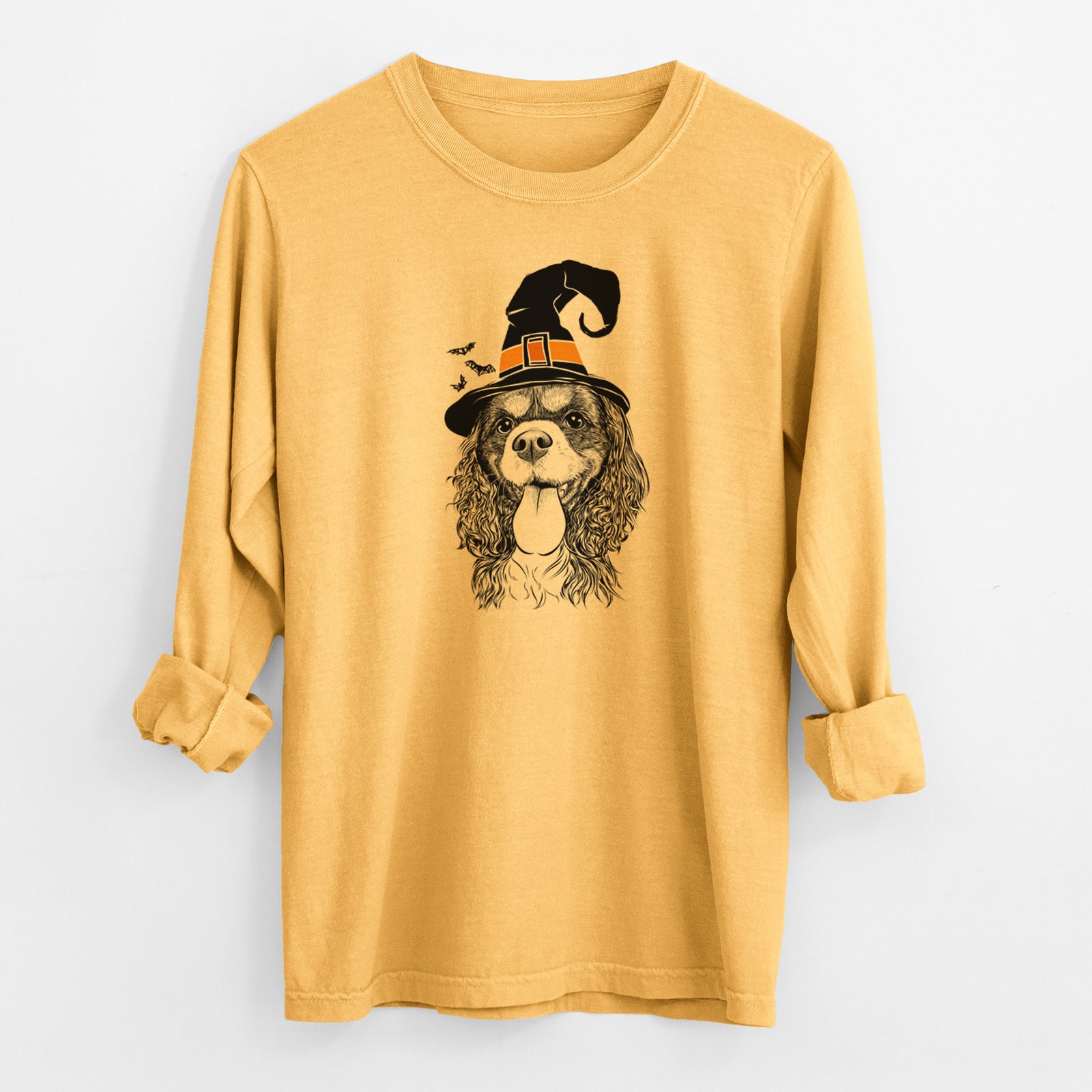Witch Elizabeth the Cavalier King Charles Spaniel - Men's Heavyweight 100% Cotton Long Sleeve