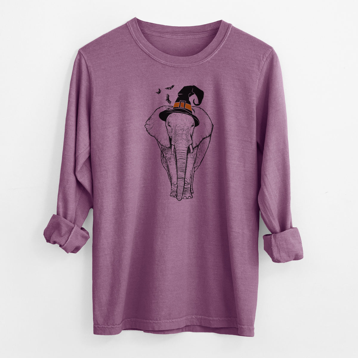 Witch Ella the Elephant - Men's Heavyweight 100% Cotton Long Sleeve