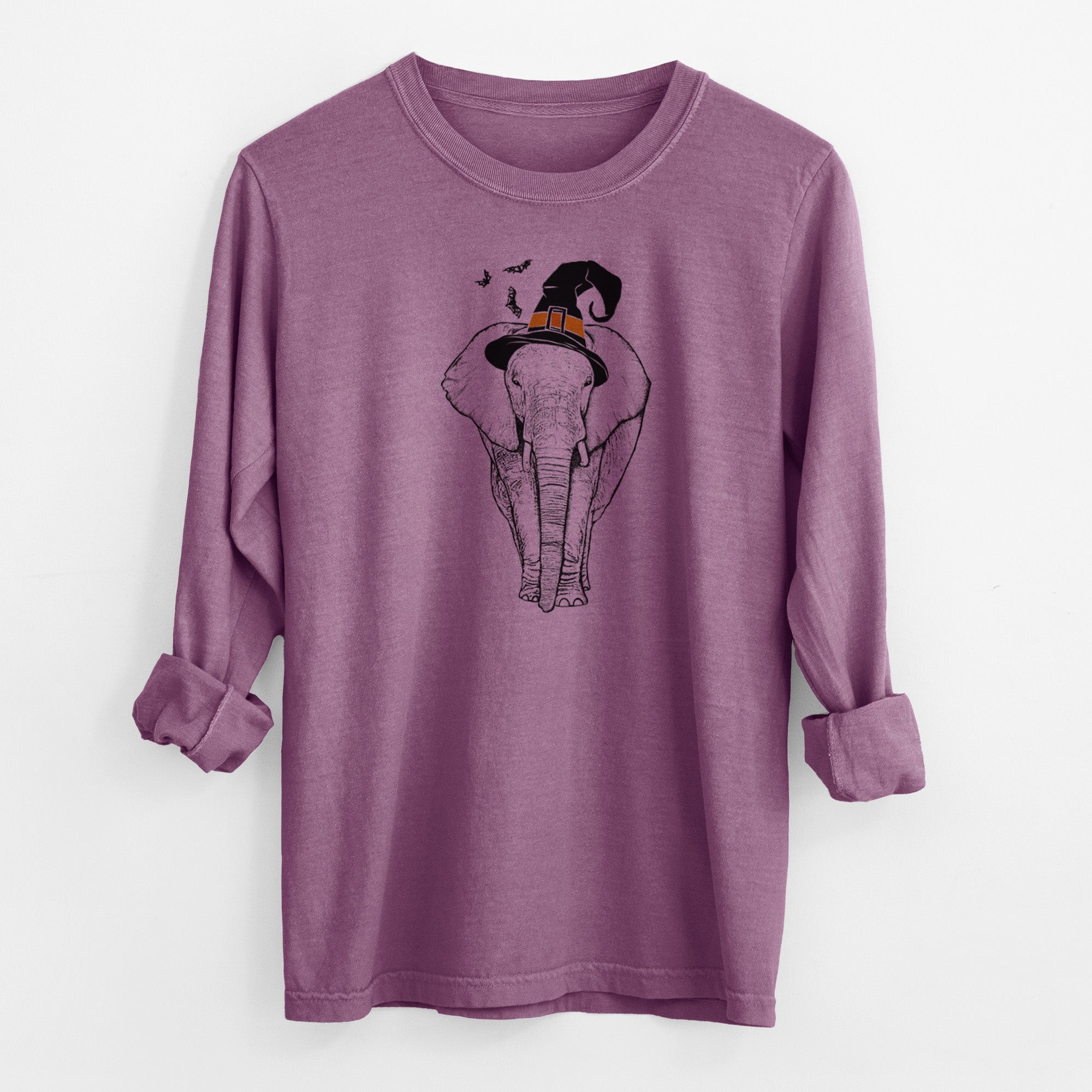 Witch Ella the Elephant - Men's Heavyweight 100% Cotton Long Sleeve