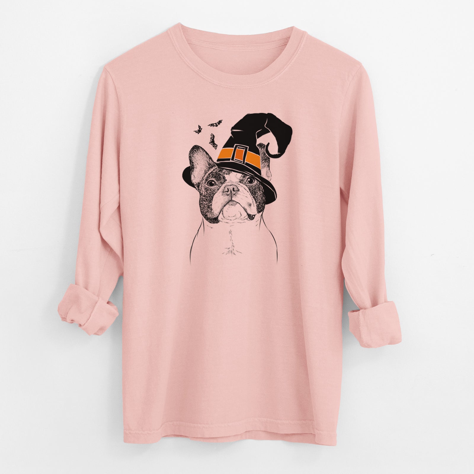 Witch Ella the French Bulldog - Men's Heavyweight 100% Cotton Long Sleeve