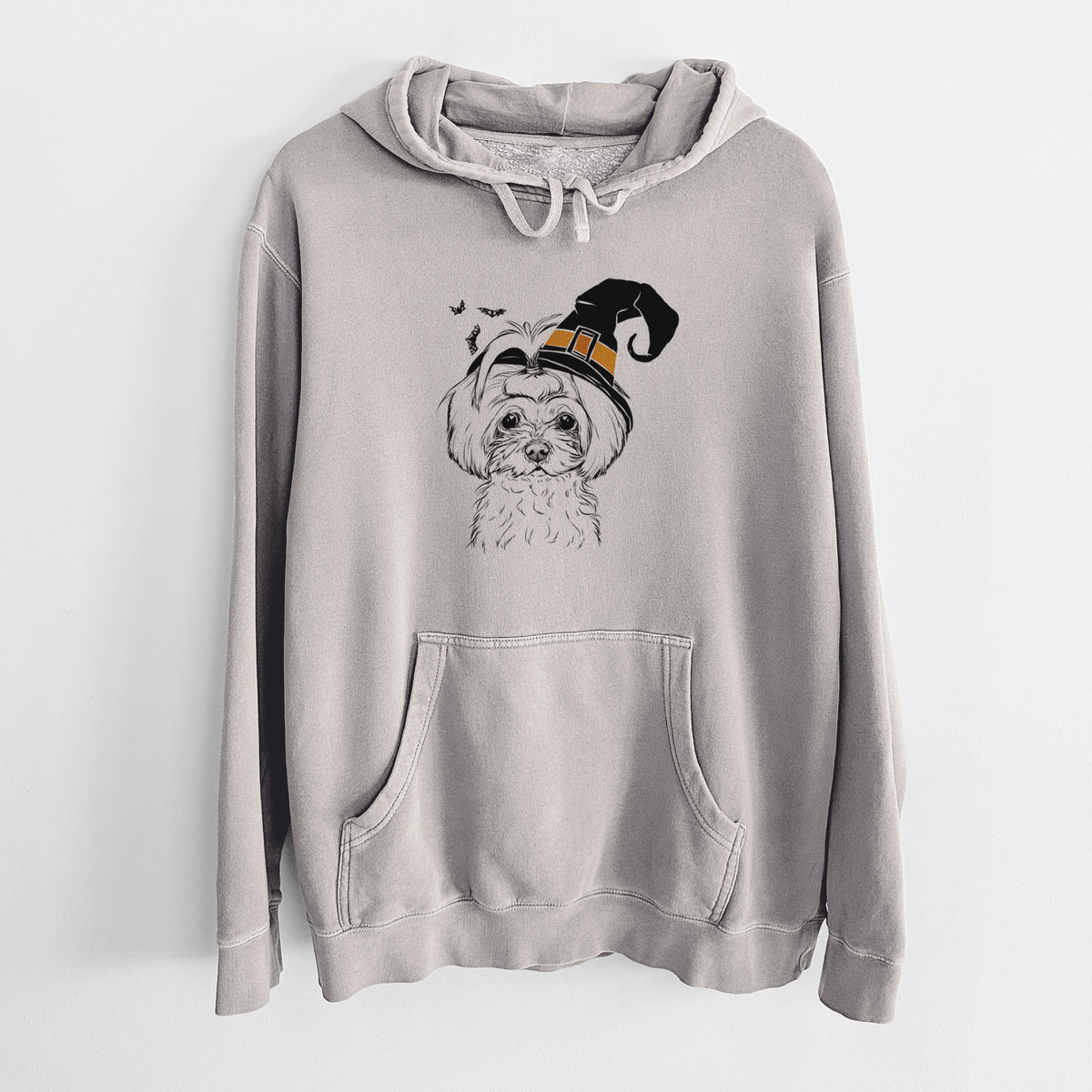 Witch Ellie the Maltese - Unisex Pigment Dyed Hoodie