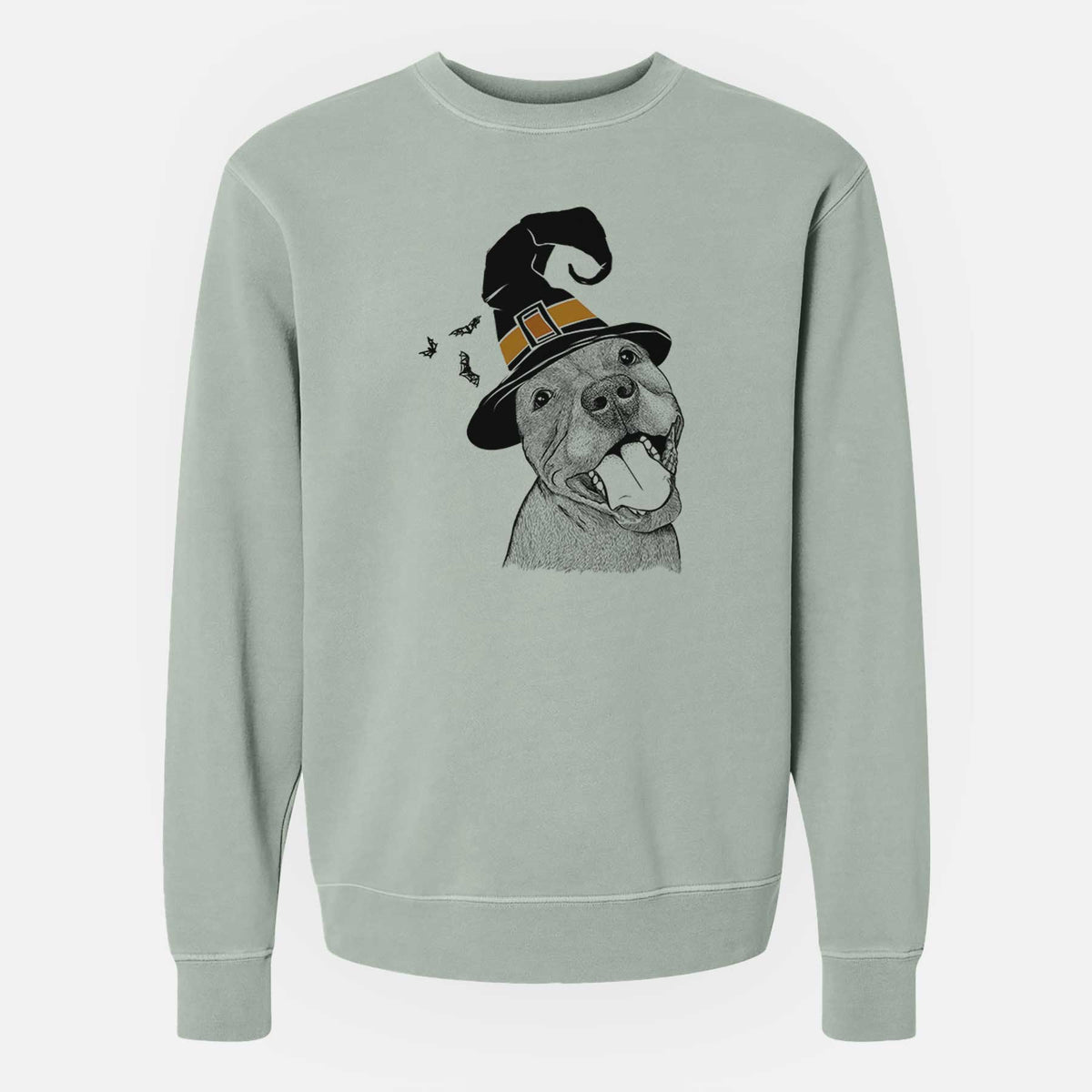 Witch Eloise the Pitbull Mix - Unisex Pigment Dyed Crew Sweatshirt