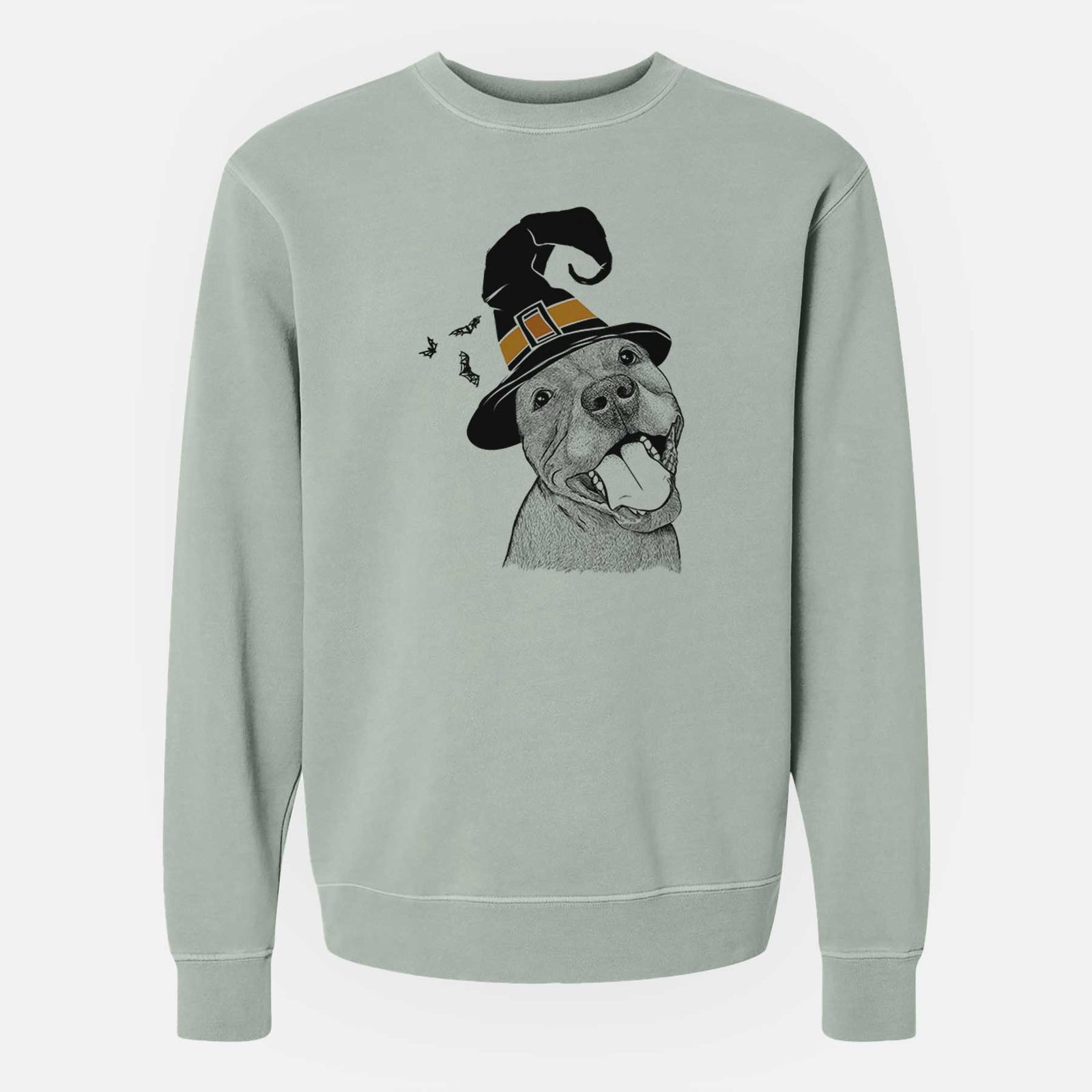 Witch Eloise the Pitbull Mix - Unisex Pigment Dyed Crew Sweatshirt