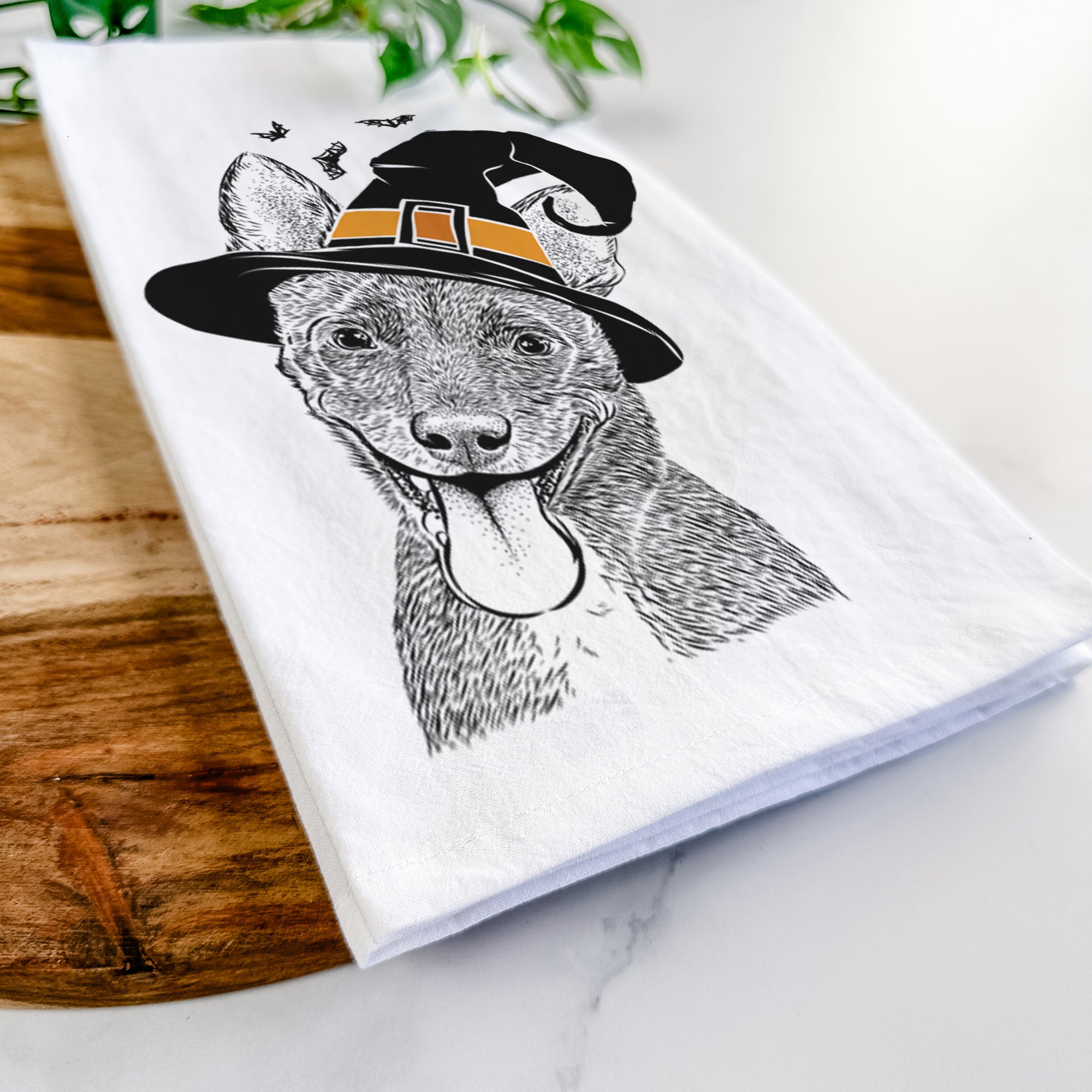 Elvira the Terrier Mix Tea Towel