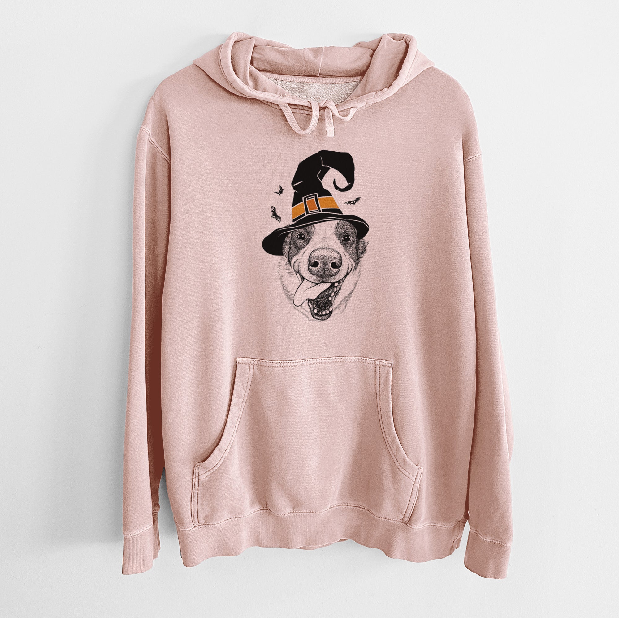 Witch Elwood the Border Collie - Unisex Pigment Dyed Hoodie