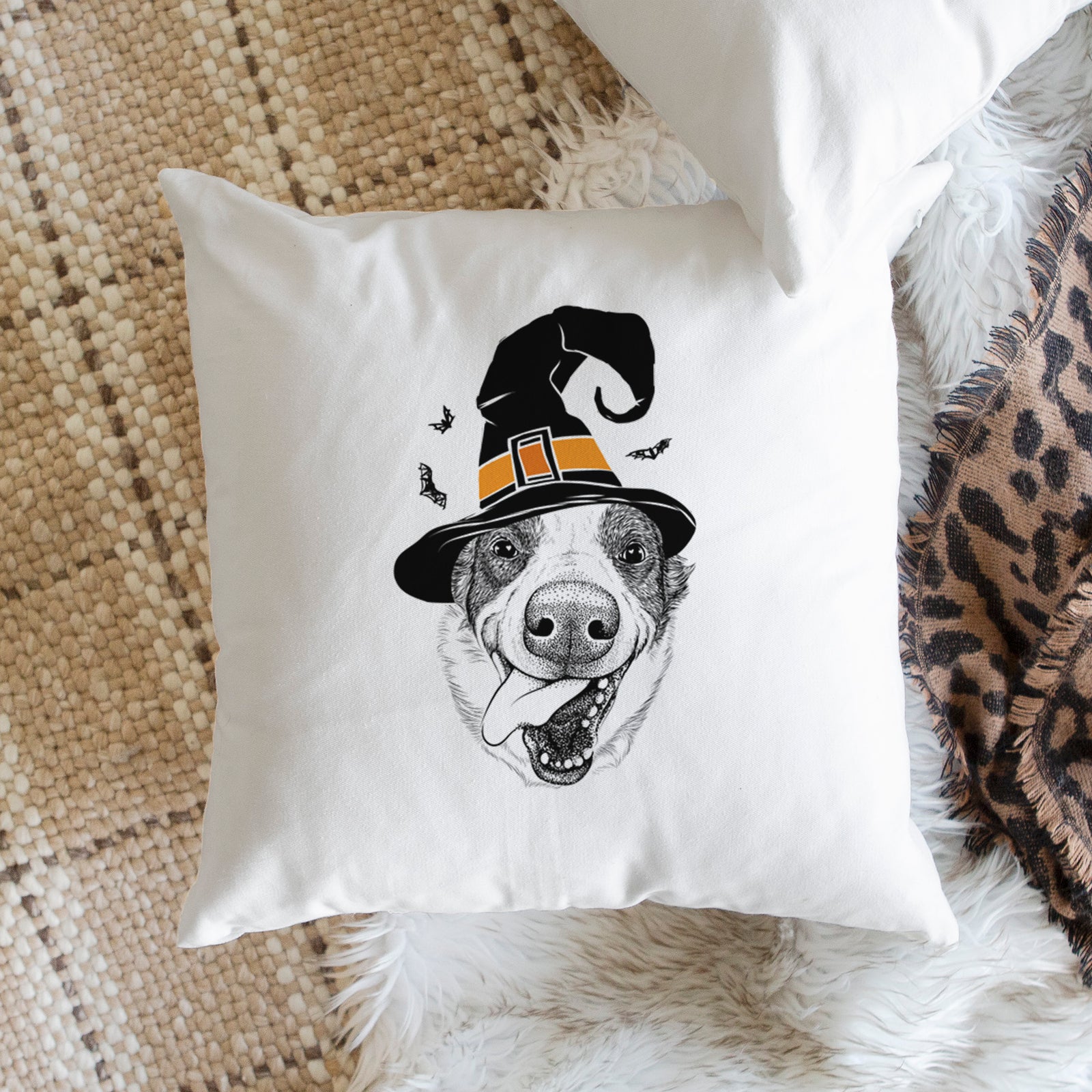 Elwood the Border Collie - Throw Pillow Cover