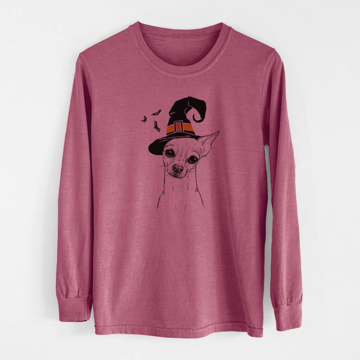 Witch Emee the Chihuahua - Men's Heavyweight 100% Cotton Long Sleeve