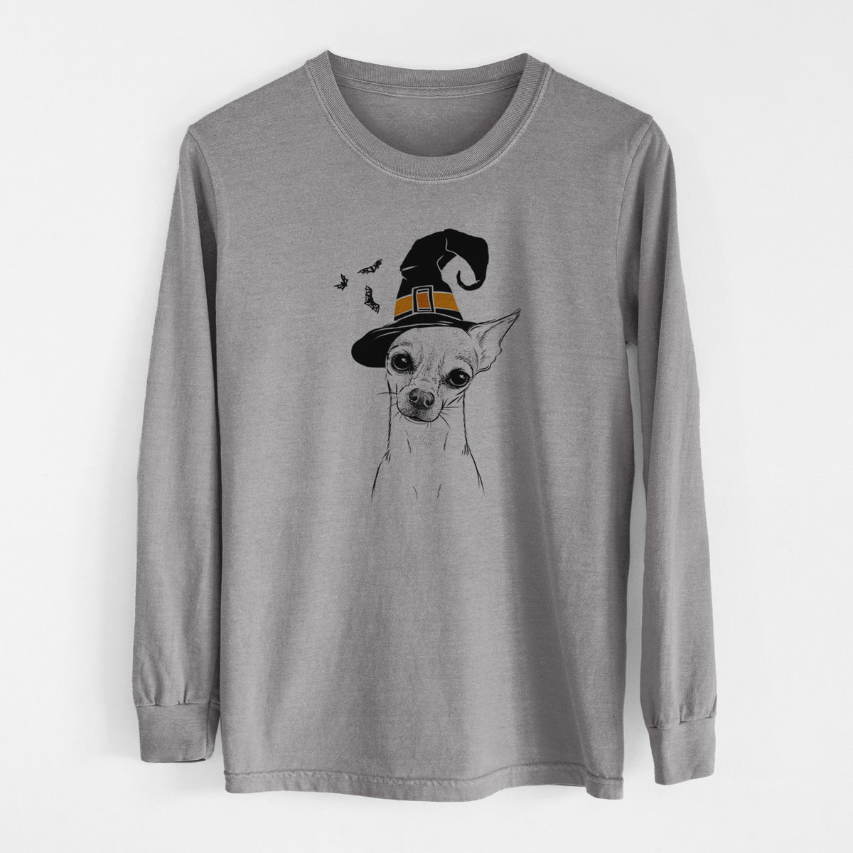 Witch Emee the Chihuahua - Men's Heavyweight 100% Cotton Long Sleeve