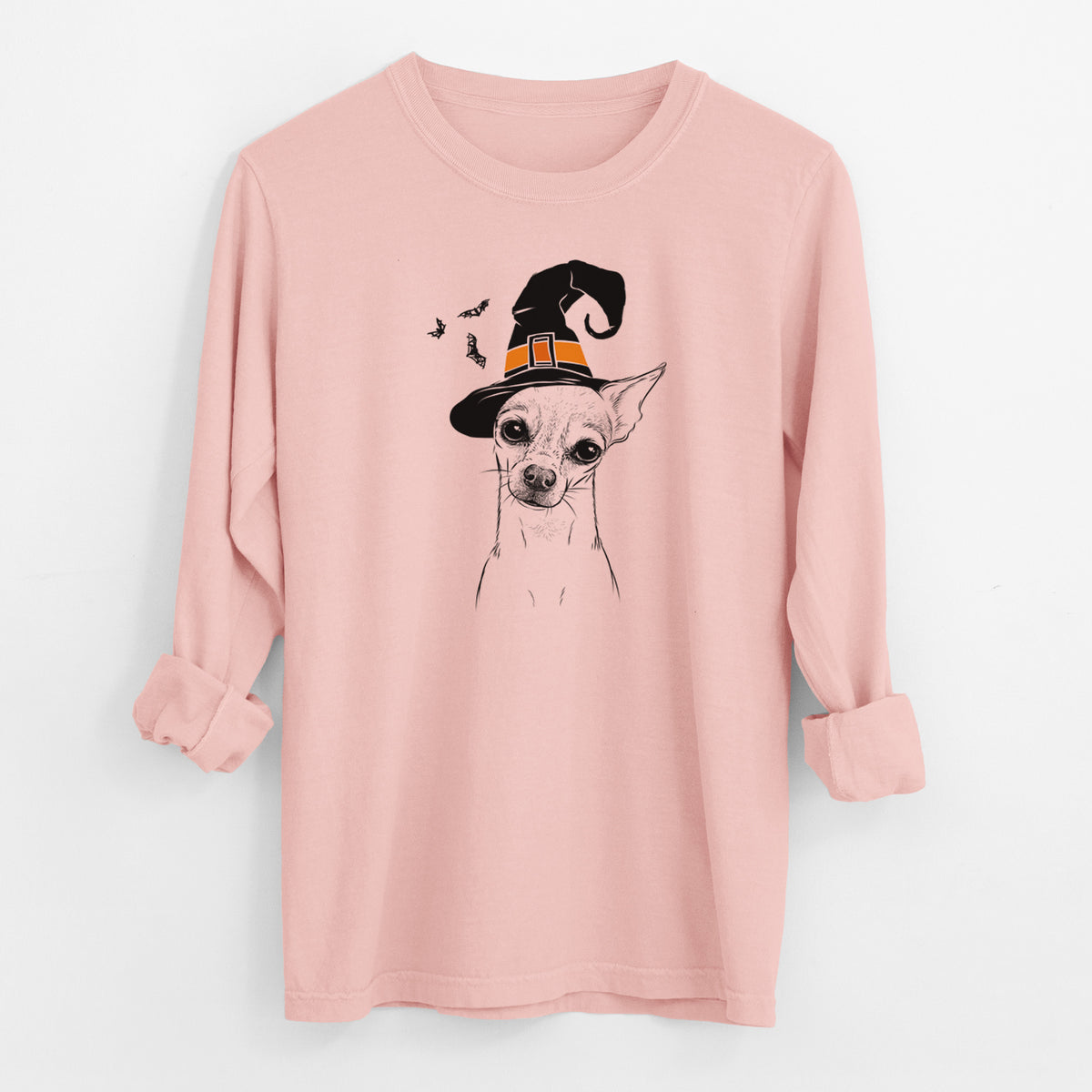 Witch Emee the Chihuahua - Men's Heavyweight 100% Cotton Long Sleeve