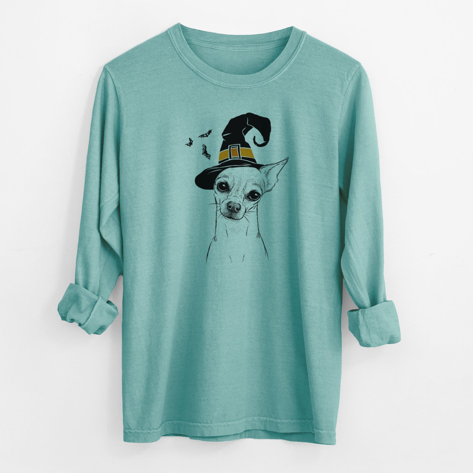 Witch Emee the Chihuahua - Men's Heavyweight 100% Cotton Long Sleeve
