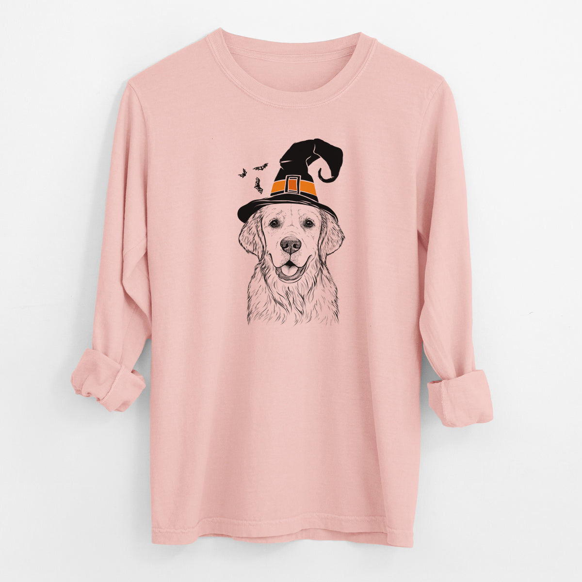 Witch Emma the Golden Retriever - Men's Heavyweight 100% Cotton Long Sleeve