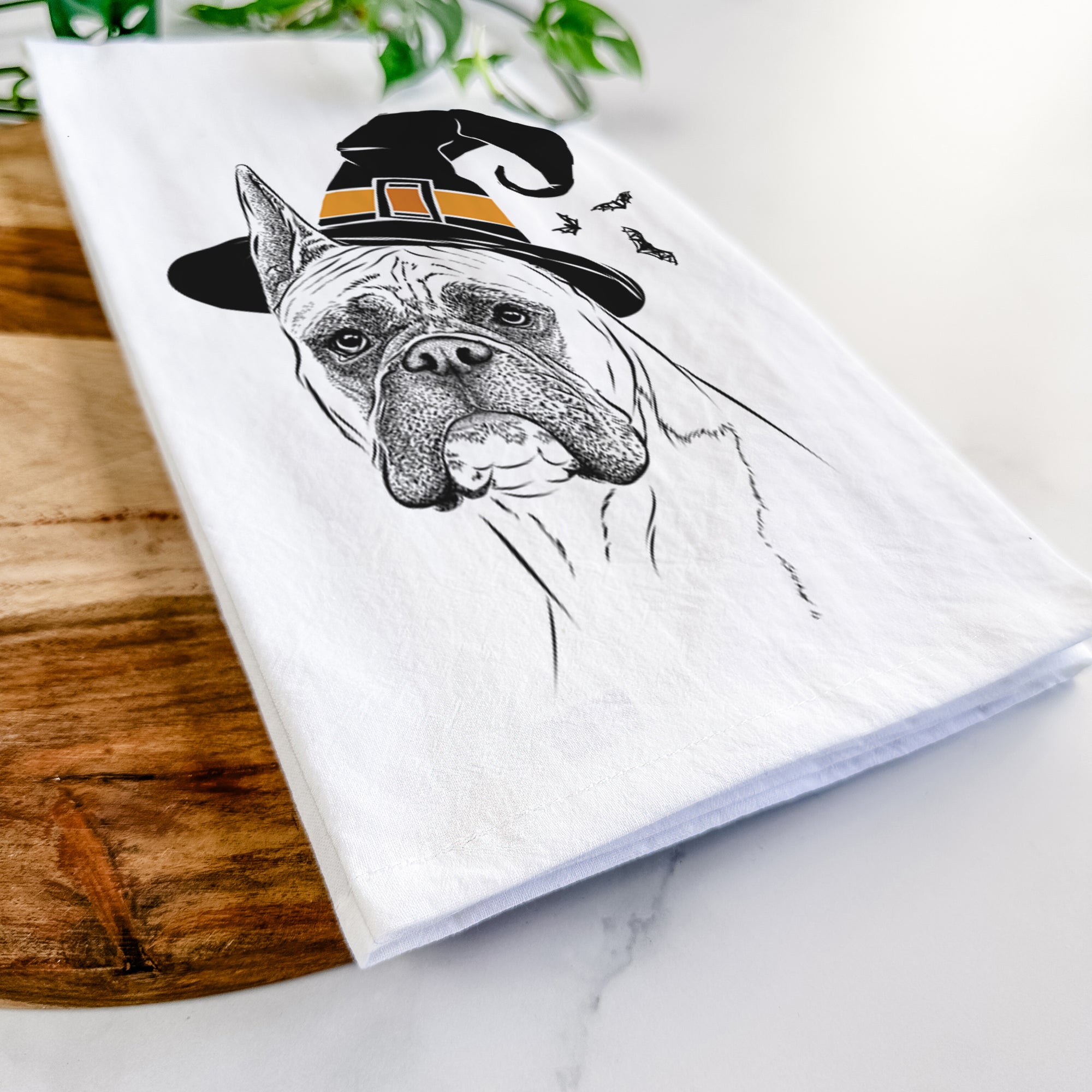 Ezra the Boxer Tea Towel