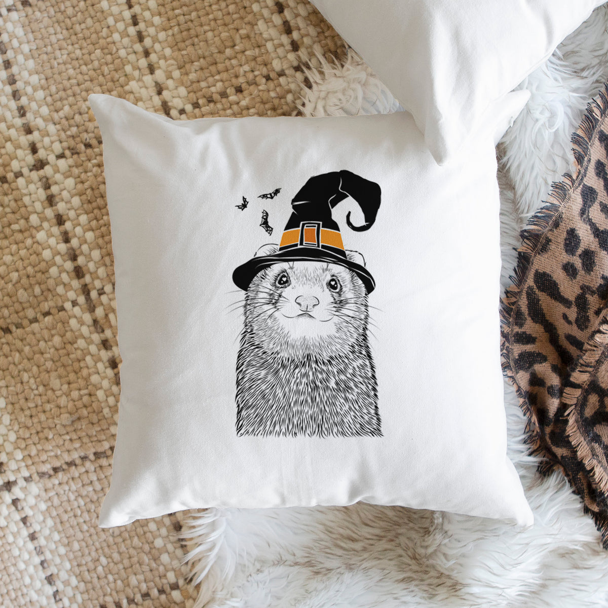 Fig the Ferret - Throw Pillow Cover
