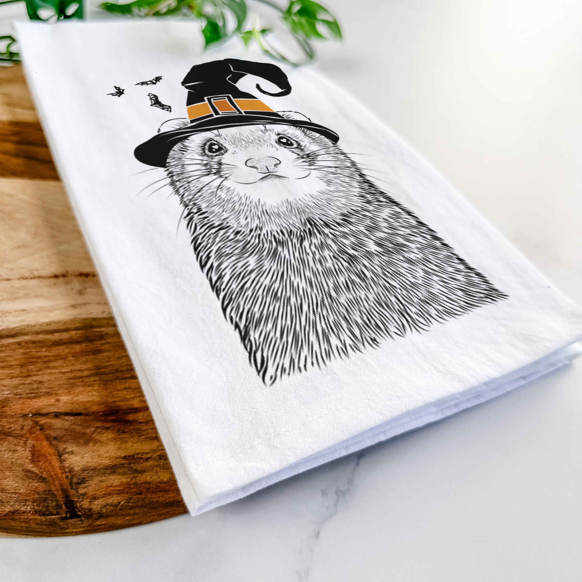 Fig the Ferret Tea Towel