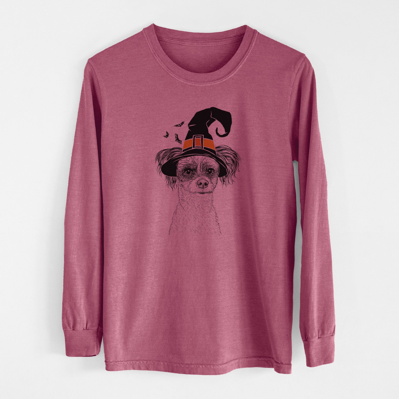 Witch Finley the Papillon Mix - Men's Heavyweight 100% Cotton Long Sleeve