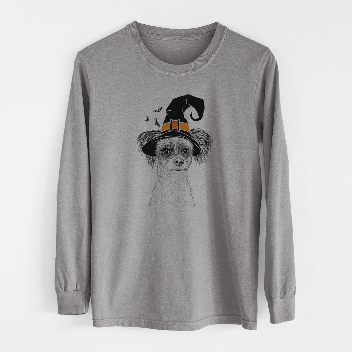 Witch Finley the Papillon Mix - Men's Heavyweight 100% Cotton Long Sleeve