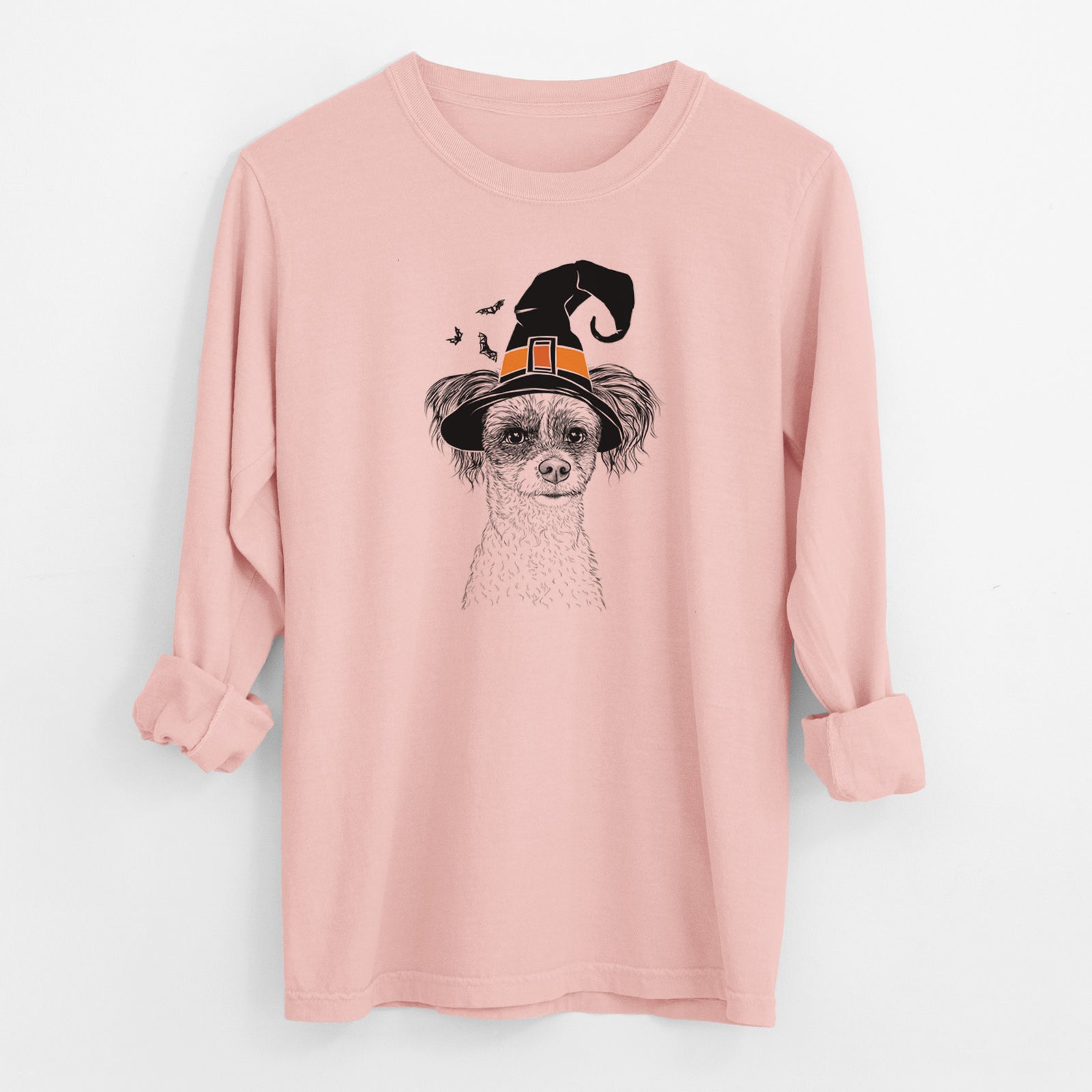 Witch Finley the Papillon Mix - Men's Heavyweight 100% Cotton Long Sleeve