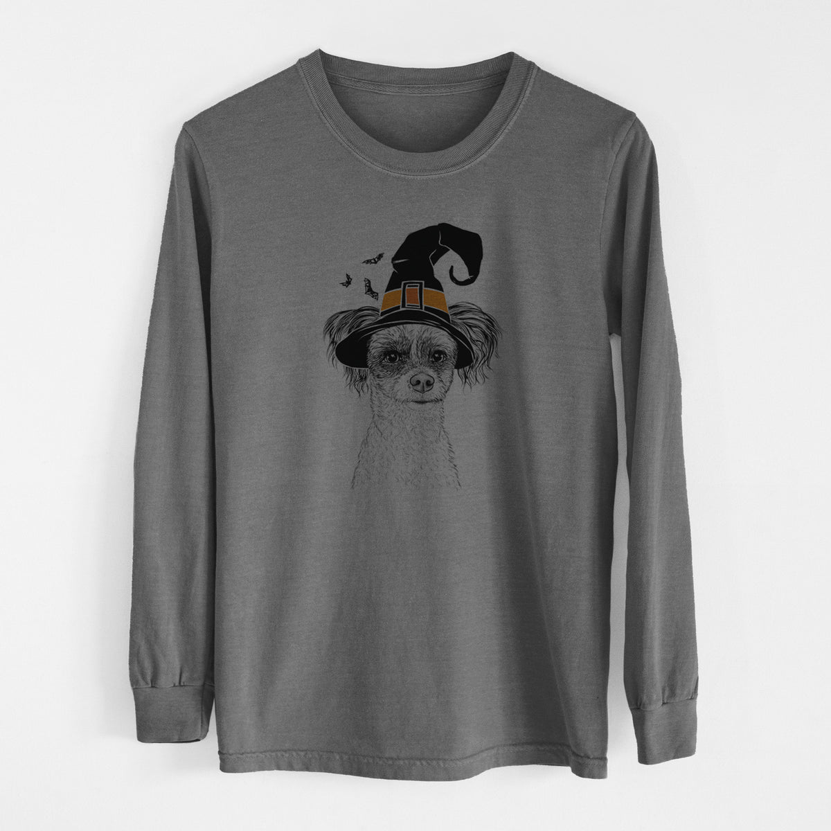 Witch Finley the Papillon Mix - Men's Heavyweight 100% Cotton Long Sleeve