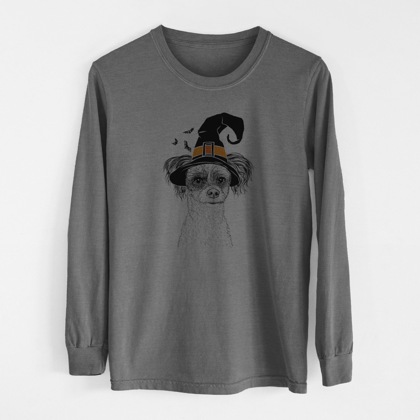 Witch Finley the Papillon Mix - Men's Heavyweight 100% Cotton Long Sleeve