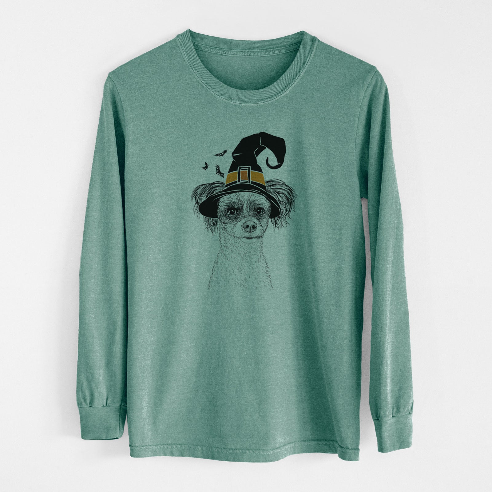 Witch Finley the Papillon Mix - Men's Heavyweight 100% Cotton Long Sleeve